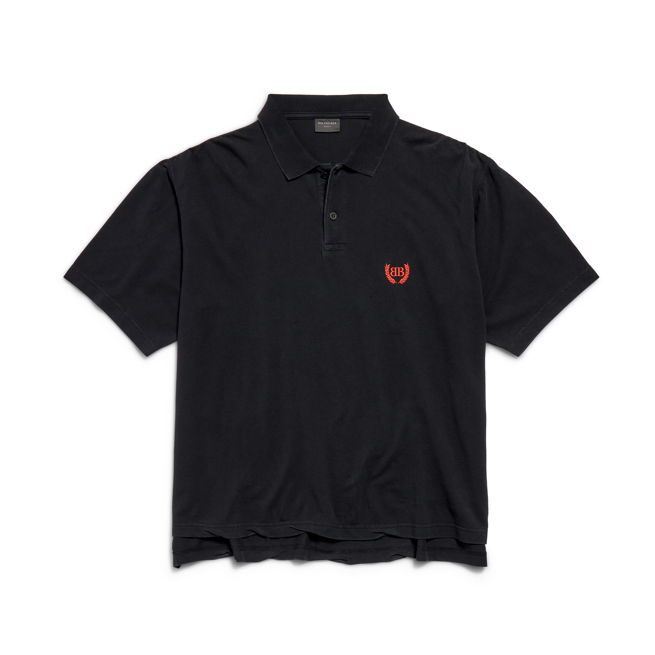 NIGO Balenciaga Laurel Classic Men's Summer Faded Black Cotton Beaded Short Sleeve Regular Fit Polo Neck T-Shirt #nigo76821