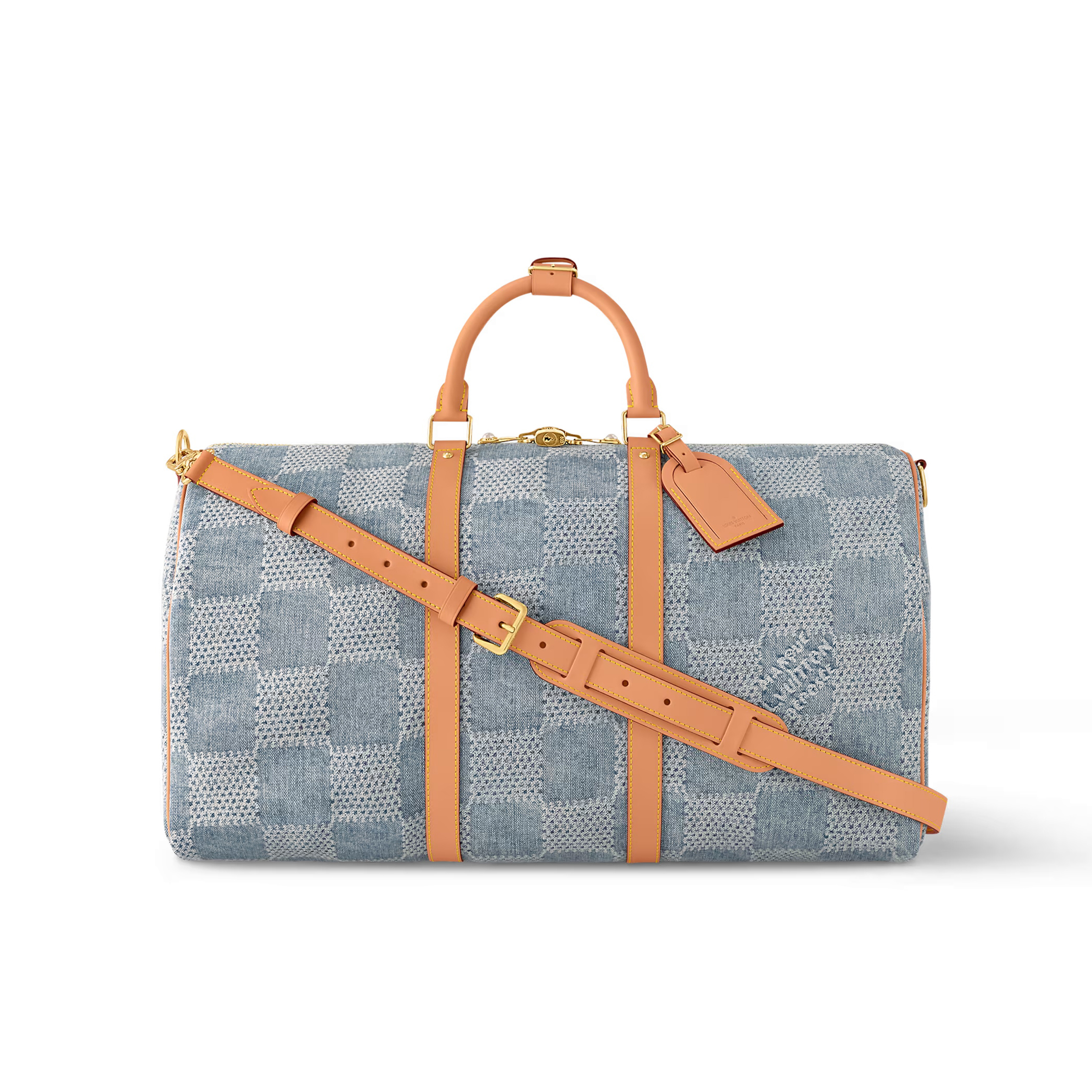 NIGO Louis Vuitton Keepall Bandoulière 50 Men's and Women's Detachable Adjustable Shoulder Strap Zipper Closure Denim Step Shoulder Tote Travel Bag Bags #nigo76823
