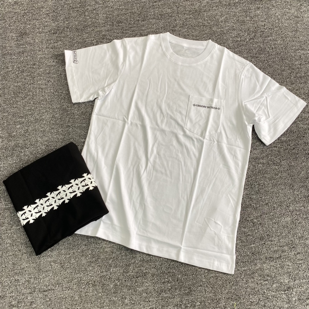 NIGO Chrome Hearts Men's Summer Solid Colour Cross Print Round Neck Cotton Short Sleeve T-Shirt #nigo76816