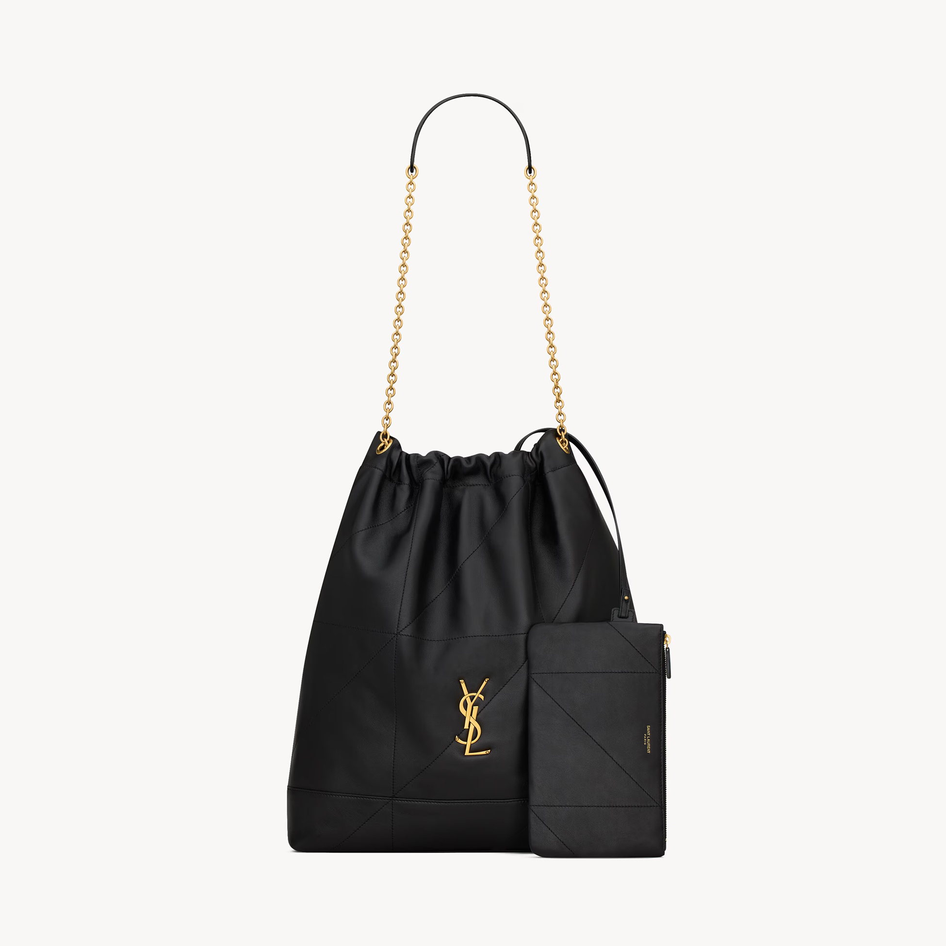 NIGO SAINT LAURENT JAMIE POCHON Women's Solid Colour Suede Leather Metal Chain Tote Shoulder Bag Bags #nigo76824