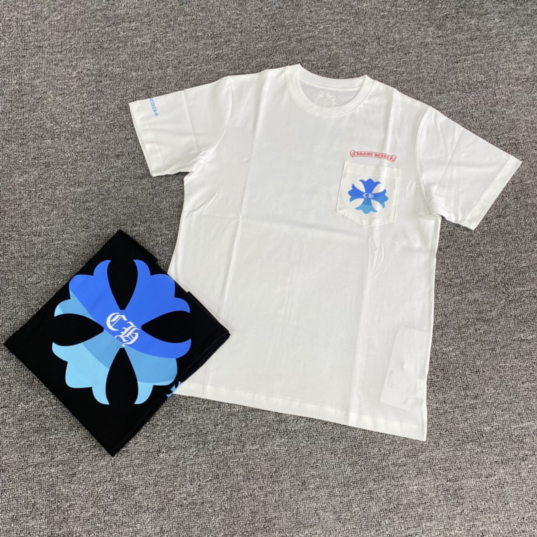 NIGO Chrome Hearts Men's Summer Gradient Cross Print Round Neck Cotton Short Sleeve T-Shirt #nigo76814