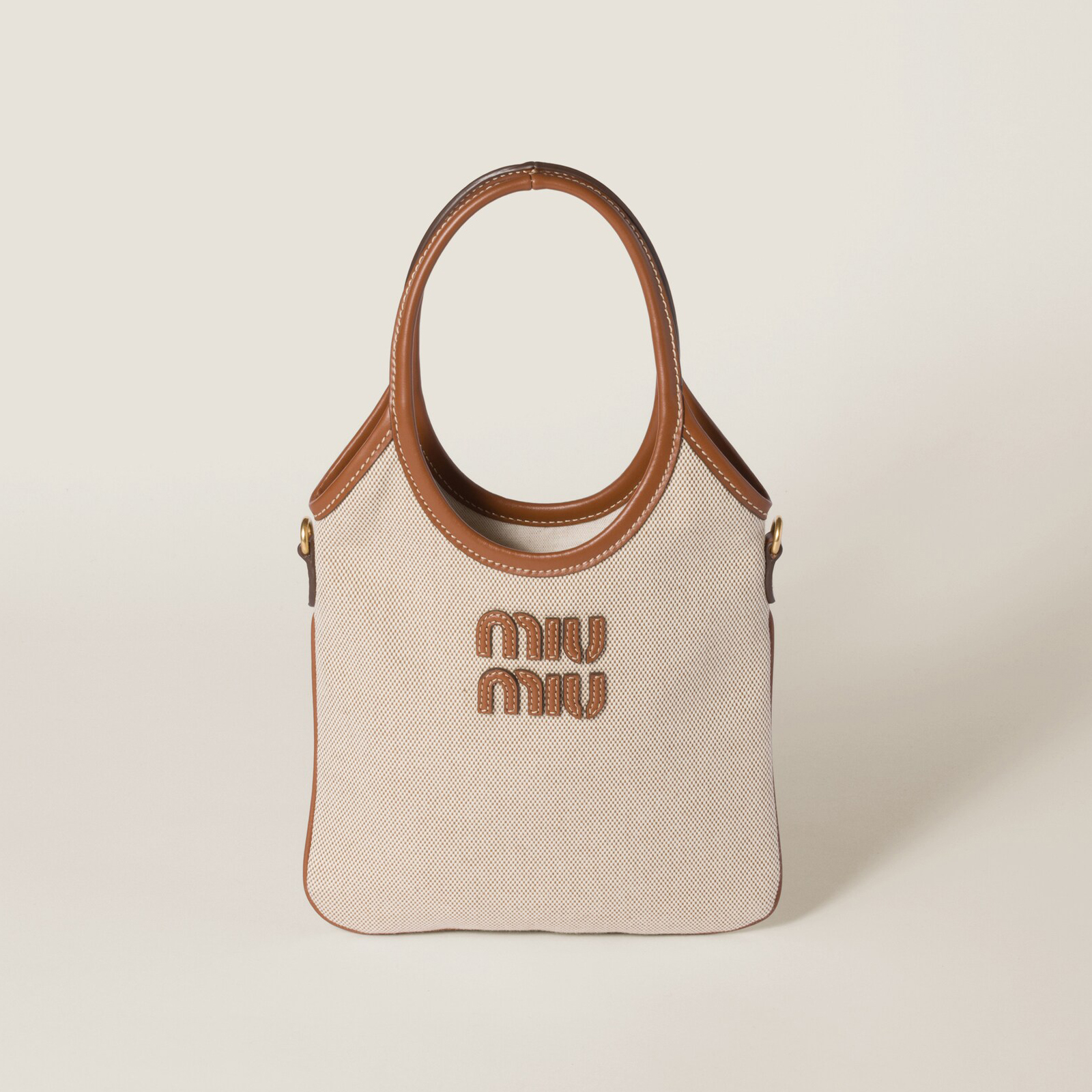 NIGO MiuMiu IVY Women's Solid Colour Embroidered Letter Print Canvas and Leather Handbag Tote Bag Bags #nigo76817