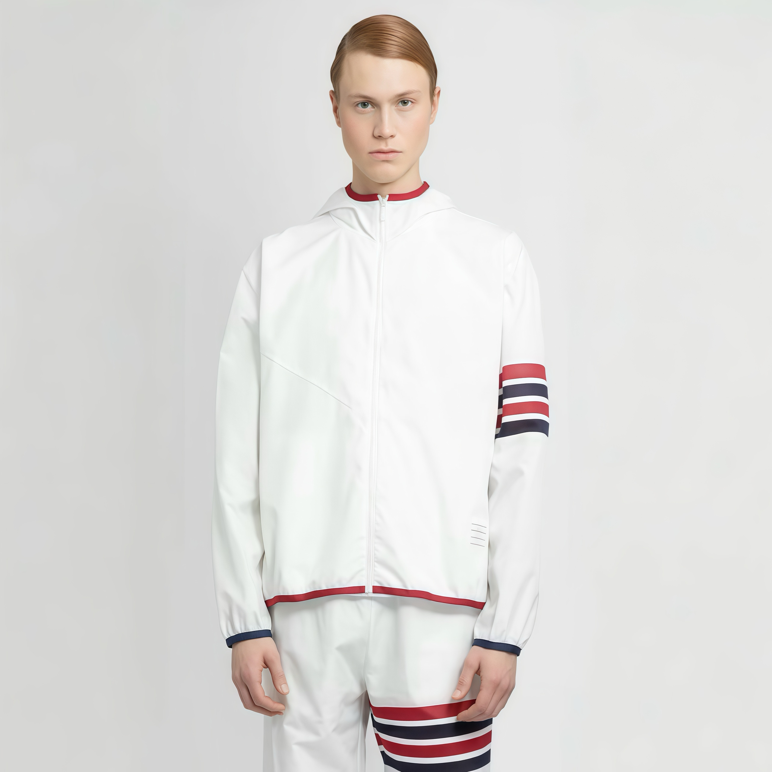 NIGO Thom Browne Men's Spring and Autumn Solid Colour Hooded Zipper Sun Protection Long Sleeve Jacket #nigo76789
