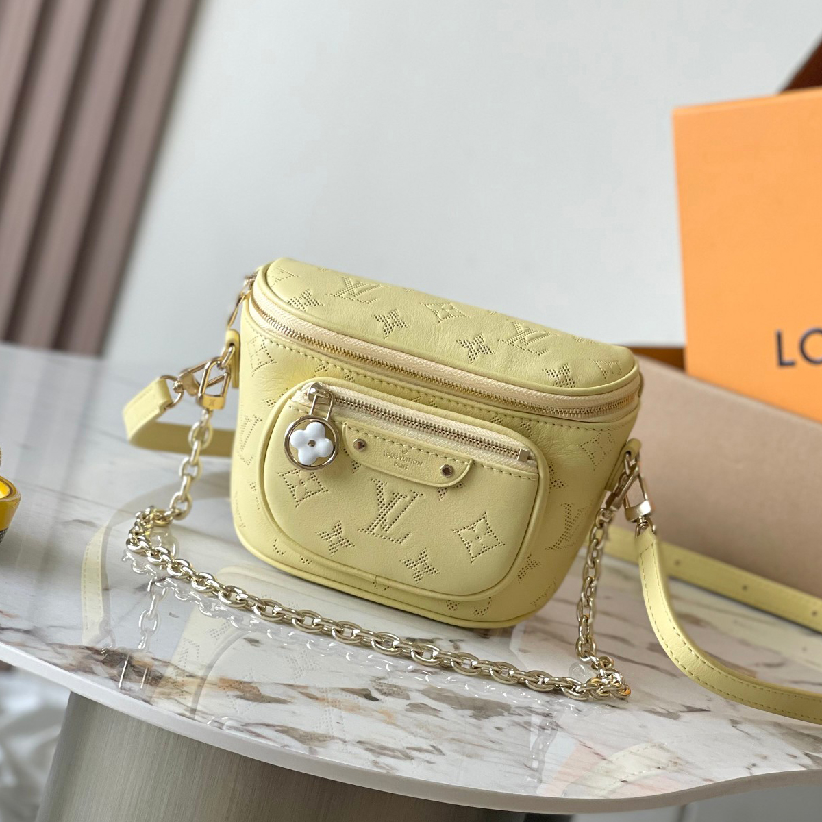 NIGO Louis Vuitton Mini Bumbag Flower Ring Women's Solid Colour Logo Print Soft Calfskin Handbag Shoulder Crossbody Bag Bags #nigo76842