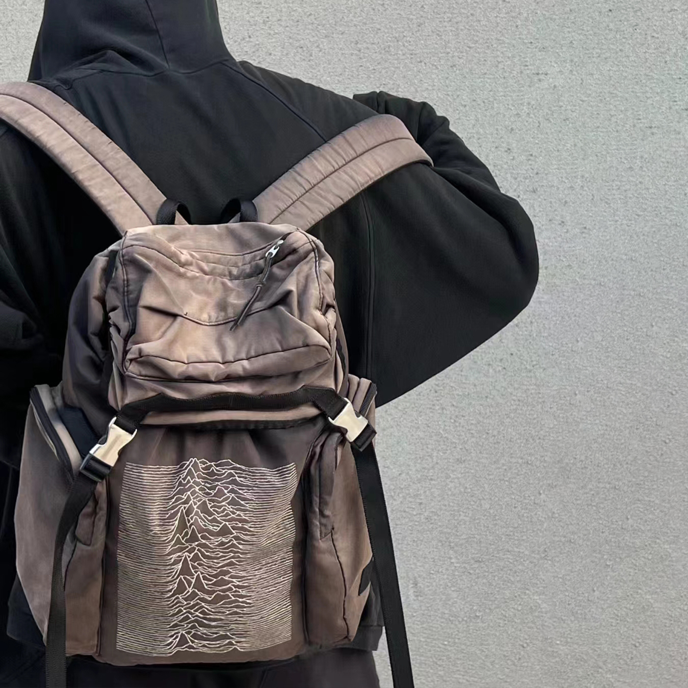 NIGO Undercover 09aw Joy Division  Archive Single Ripples Pulse Do Old Shoulder Bag Hiking Bag Men Women Trend High Street Bags Ngvp #nigo1623