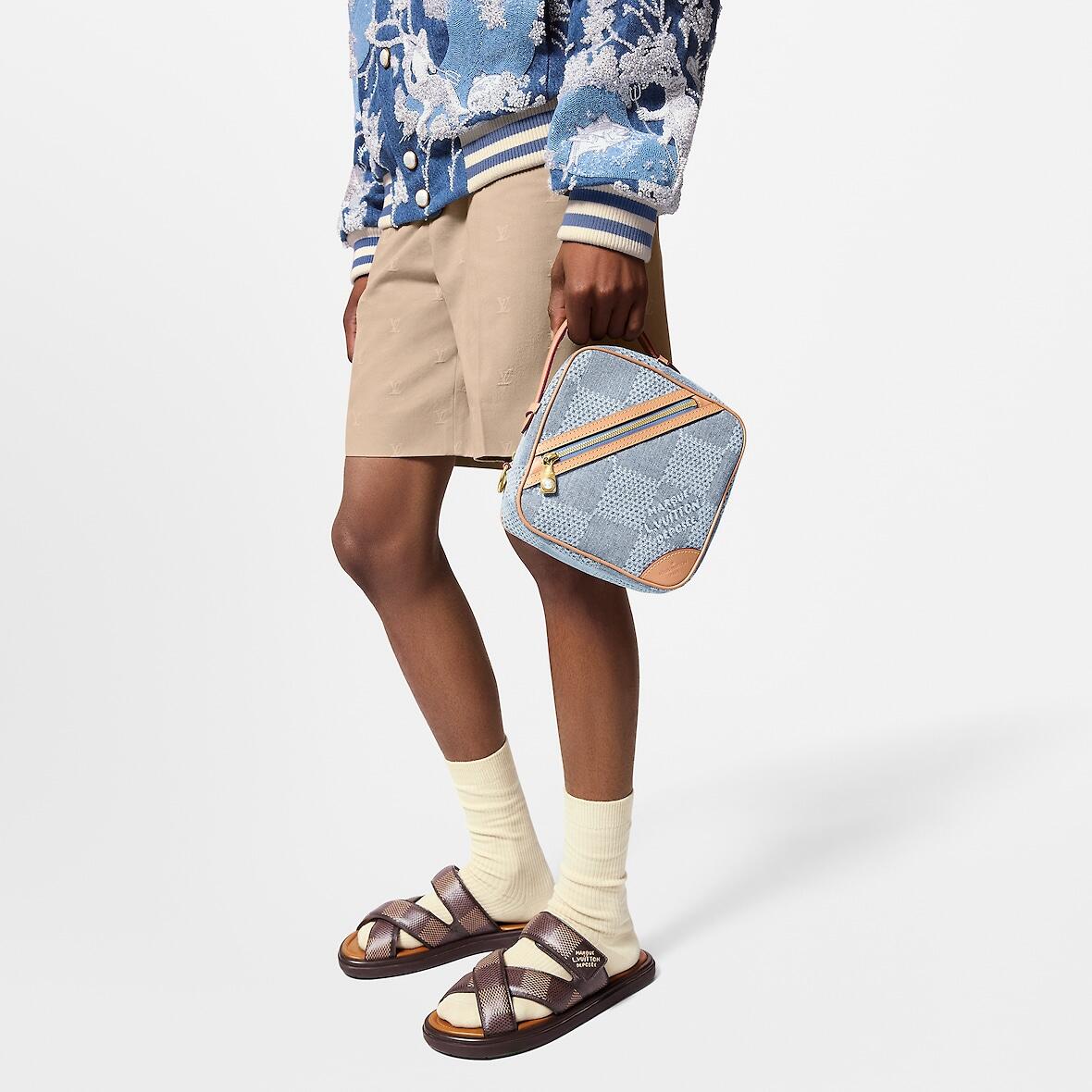 NIGO Louis Vuitton Chess Women's Blue Tessellated Print Canvas Leather Shoulder Crossbody Bag Bags #nigo76844