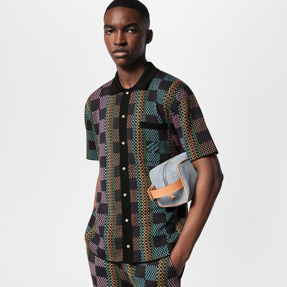 NIGO Locker Dopp Kit Louis Vuitton Women's Adjustable Shoulder Strap Checkerboard Design Zip Closure Denim Tote Bag Bags #nigo76849