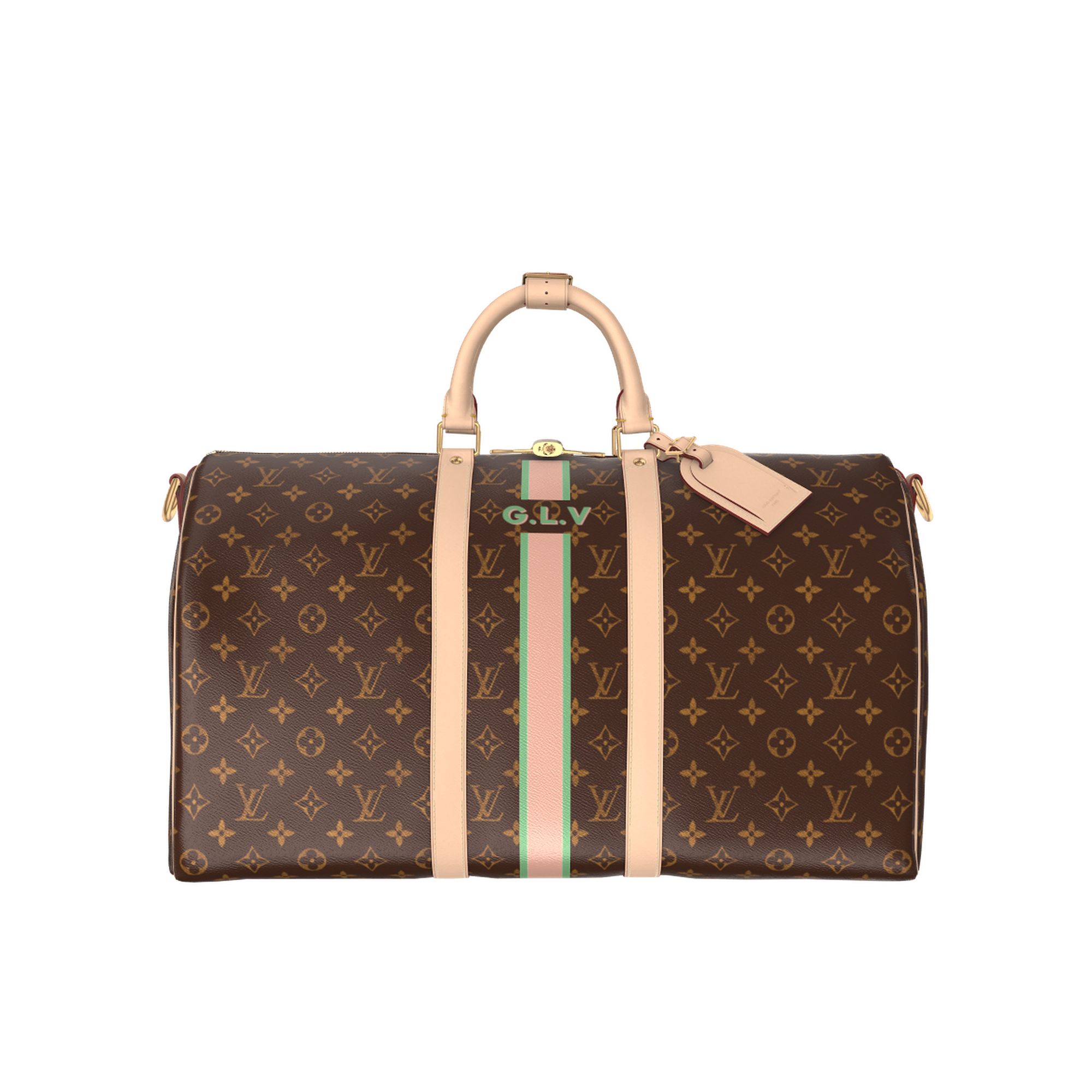 NIGO Louis Vuitton KEEPALL BANDOULIÈRE 50 Men's Detachable Adjustable Shoulder Strap Zipper Closure Coated Canvas Quilted Leather Single Shoulder Crossbody Handbag Travel Bag Bags #nigo76838