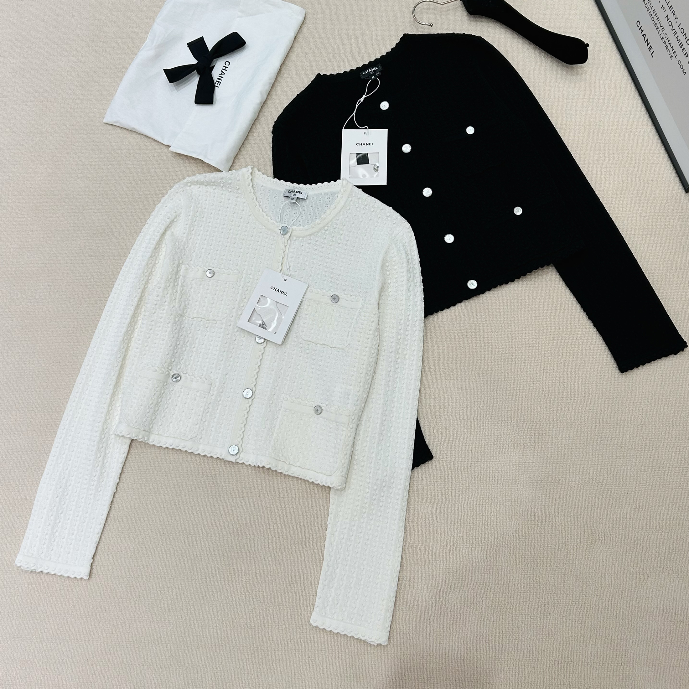 NIGO Chanel Women's Spring And Summer Single-breasted Solid Colour Cardigan Knitted Jumper Simple Versatile Round Neck Single-breasted Knitted Cardigan Ngvp #nigo1624