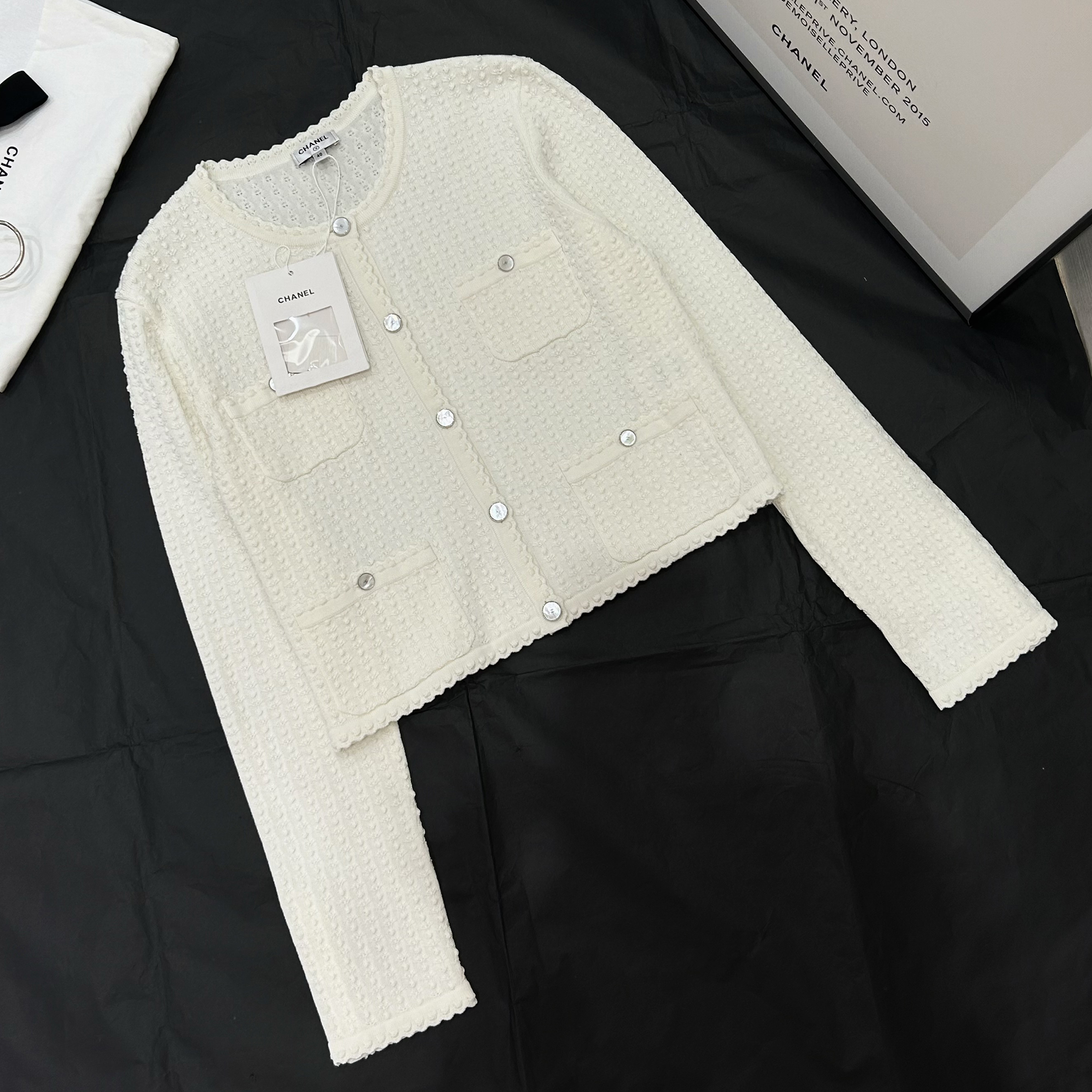 NIGO Chanel Women's Spring And Summer Single-breasted Solid Colour Cardigan Knitted Jumper Simple Versatile Round Neck Single-breasted Knitted Cardigan Ngvp #nigo1624