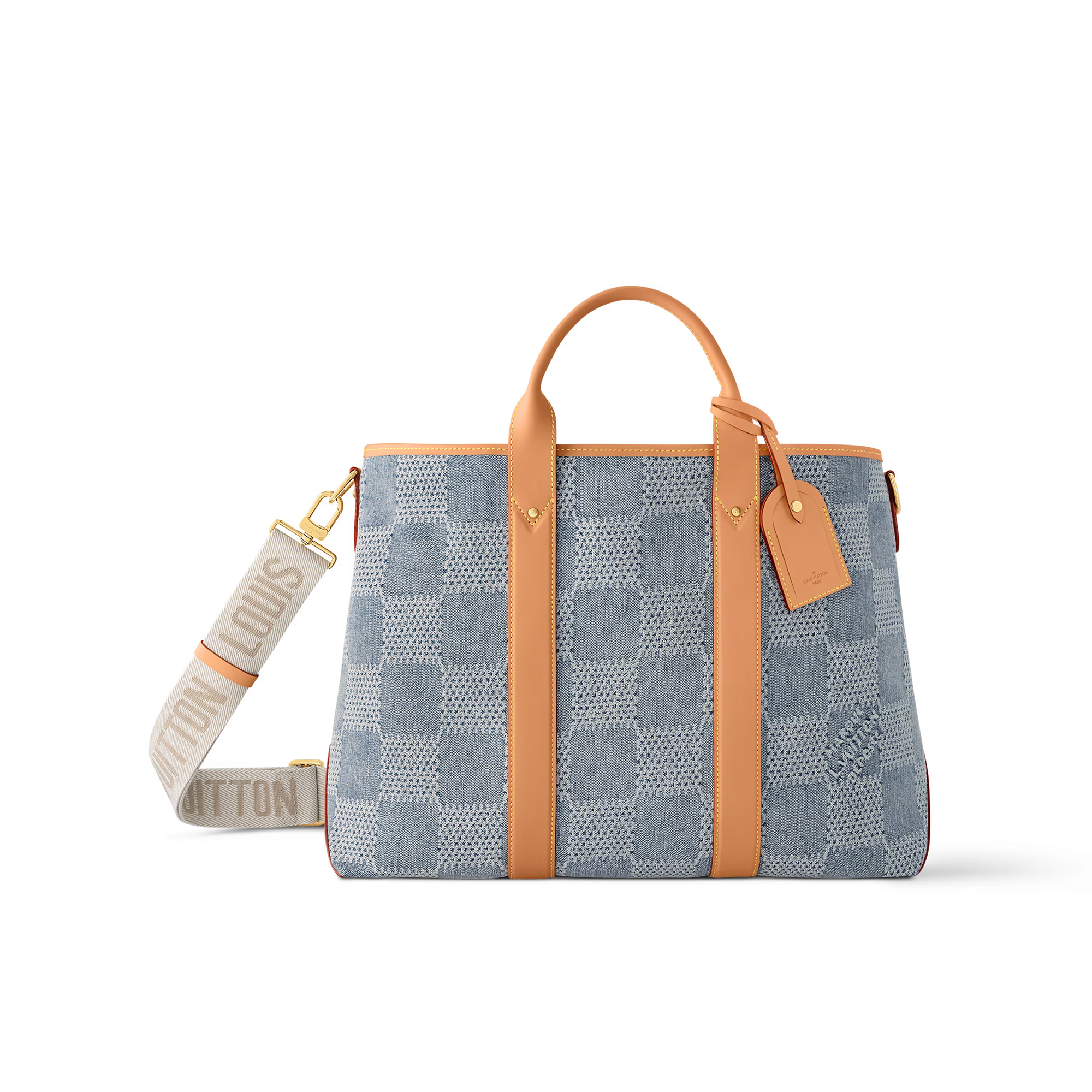 NIGO Louis Vuitton Weekend Tote Men's And Women's Solid Colour Detachable Adjustable Shoulder Strap Checkerboard Checkerboard Printing Denim Shoulder Handbag Tote Bag Bags #nigo76851
