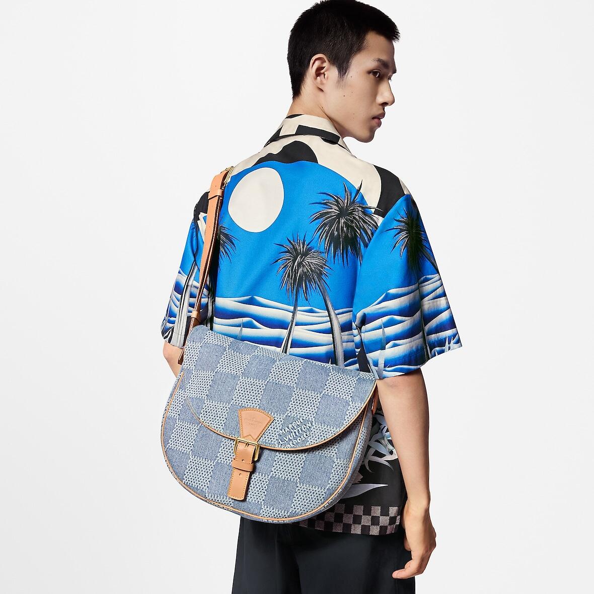 NIGO Louis Vuitton Montsouris Men's Solid Vintage Magnetic Buckle Closure Coated Canvas Denim Shoulder Crossbody Bag Bags #nigo76845