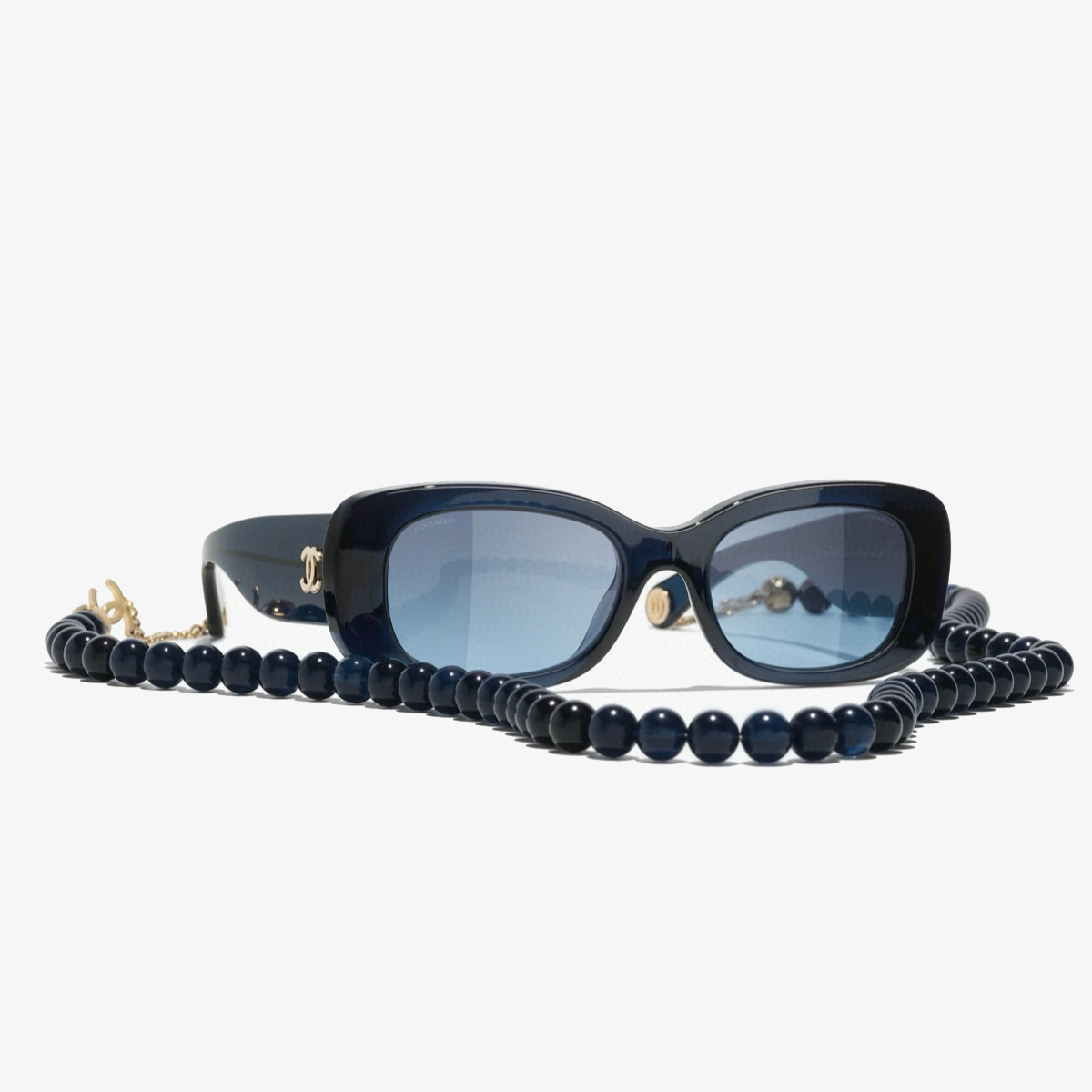 NIGO Chanel Women's Solid Colour Summer Beaded Chain Shape Plate Frame Sunglasses Glasses #nigo76861