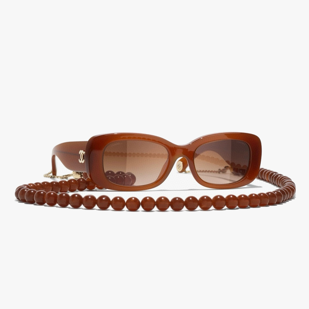 NIGO Chanel Women's Solid Colour Summer Beaded Chain Shape Plate Frame Sunglasses Glasses #nigo76861