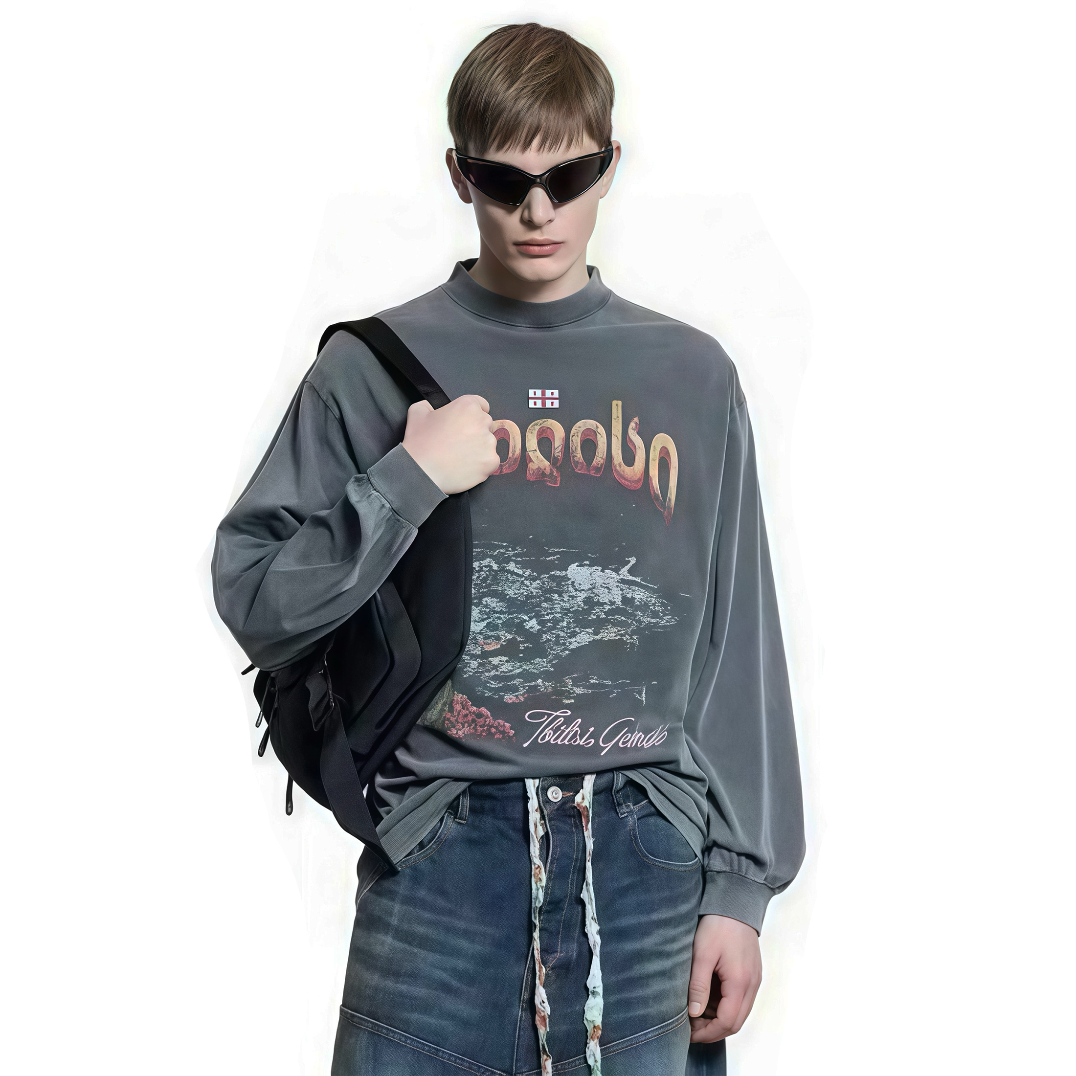 NIGO Balenciaga Men's Summer Letter Printed Round Neck Loose Faded Tbilisi Long Sleeve Short Sleeve T-Shirt Ngvp #nigo1156