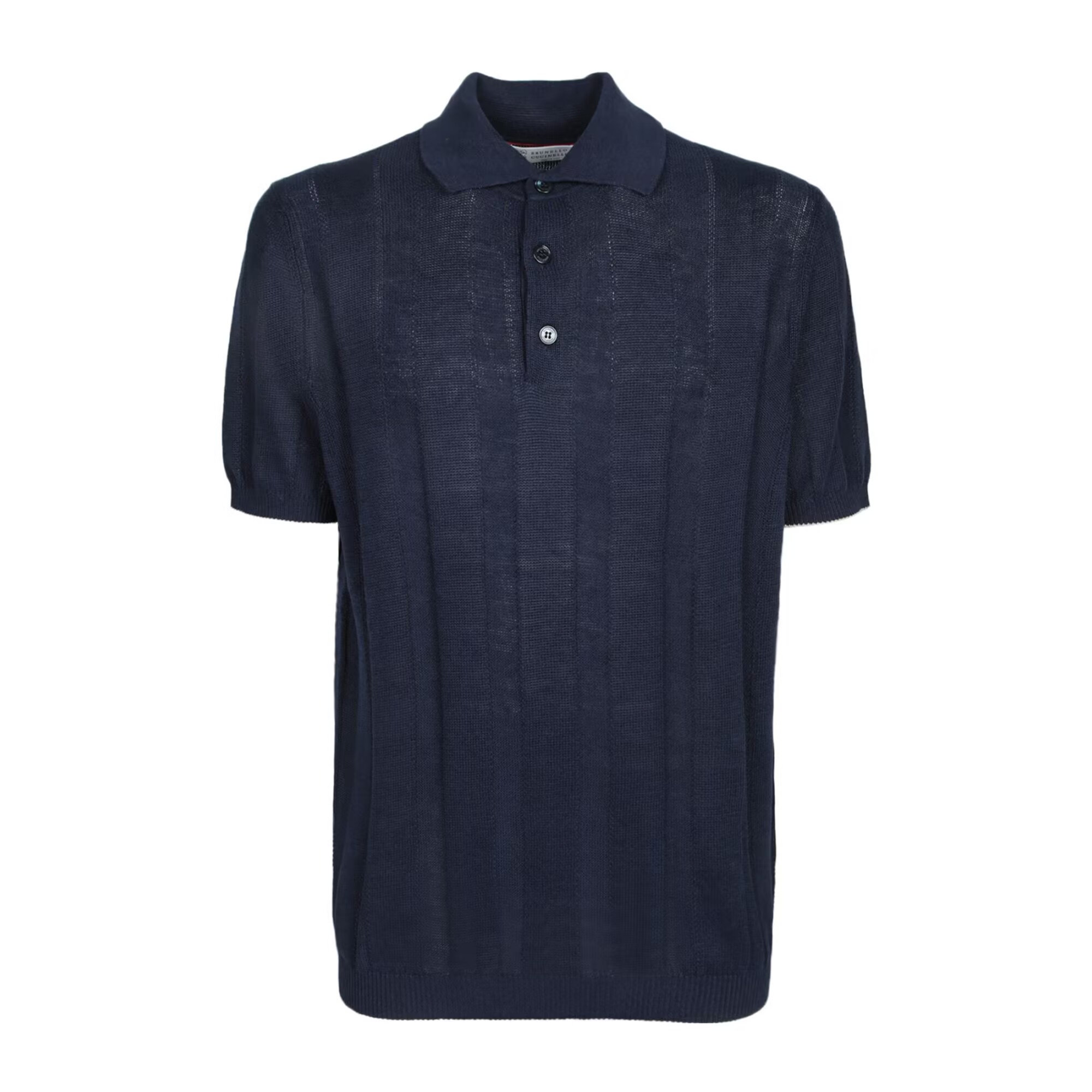 NIGO Brunello Cucinelli Men's Summer Solid Color Fitted Short Sleeve Linen And Cotton Wide Rib Knit Polo Shirt Ngvp #nigo1559