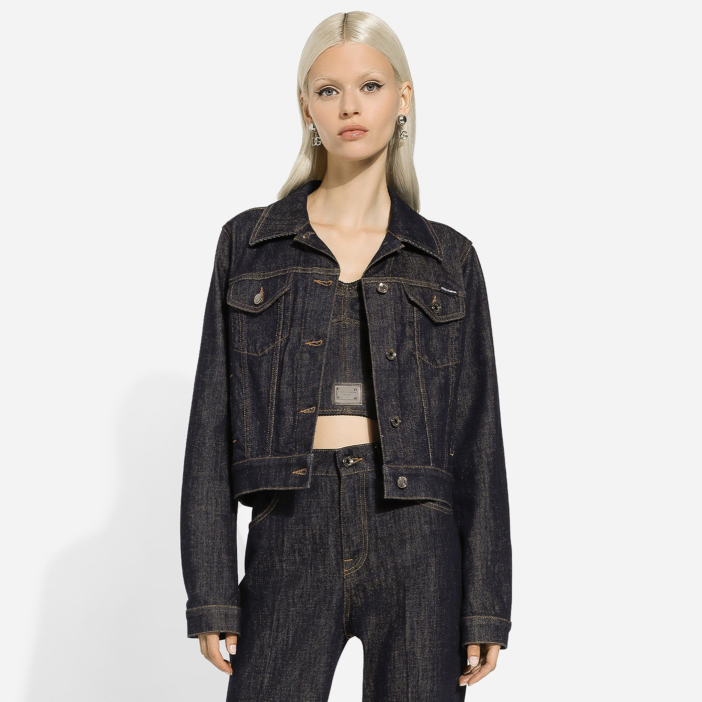 NIGO Dolce&Gabbana Women's Spring And Autumn Solid Colour Single Breasted Long Sleeved Denim Jacket #nigo76863