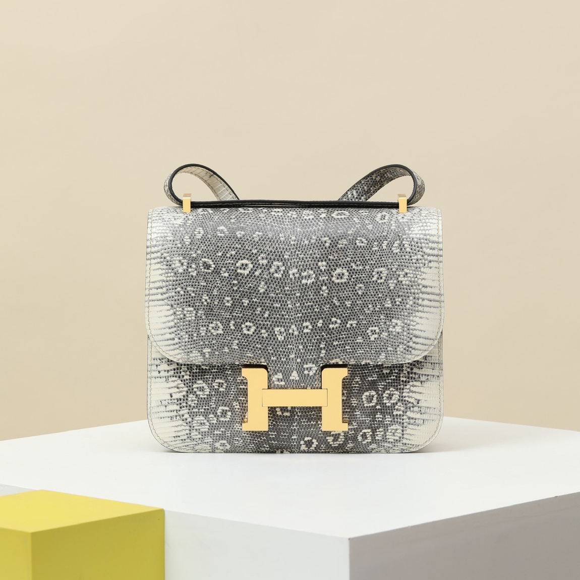 NIGO Hermes Constance 19 CJ19 Women's Metal Buckle Lizard Leather Shoulder Crossbody Bag Bags #nigo76869