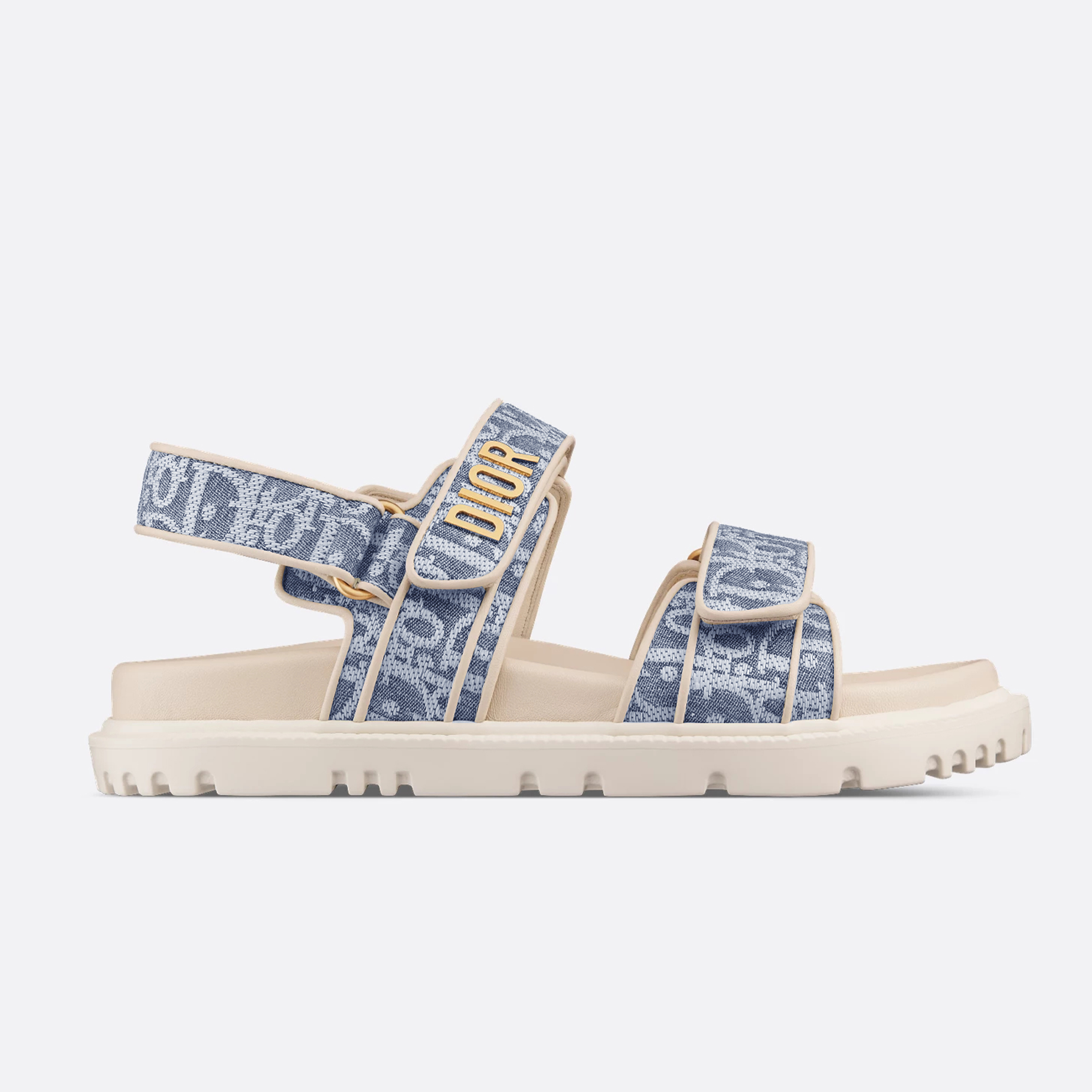NIGO Dior Women's Summer Dioract Checkered Fabric Jacquard Round Head Velcro Solid Color Beach Sandals Casual Shoes #nigo81261