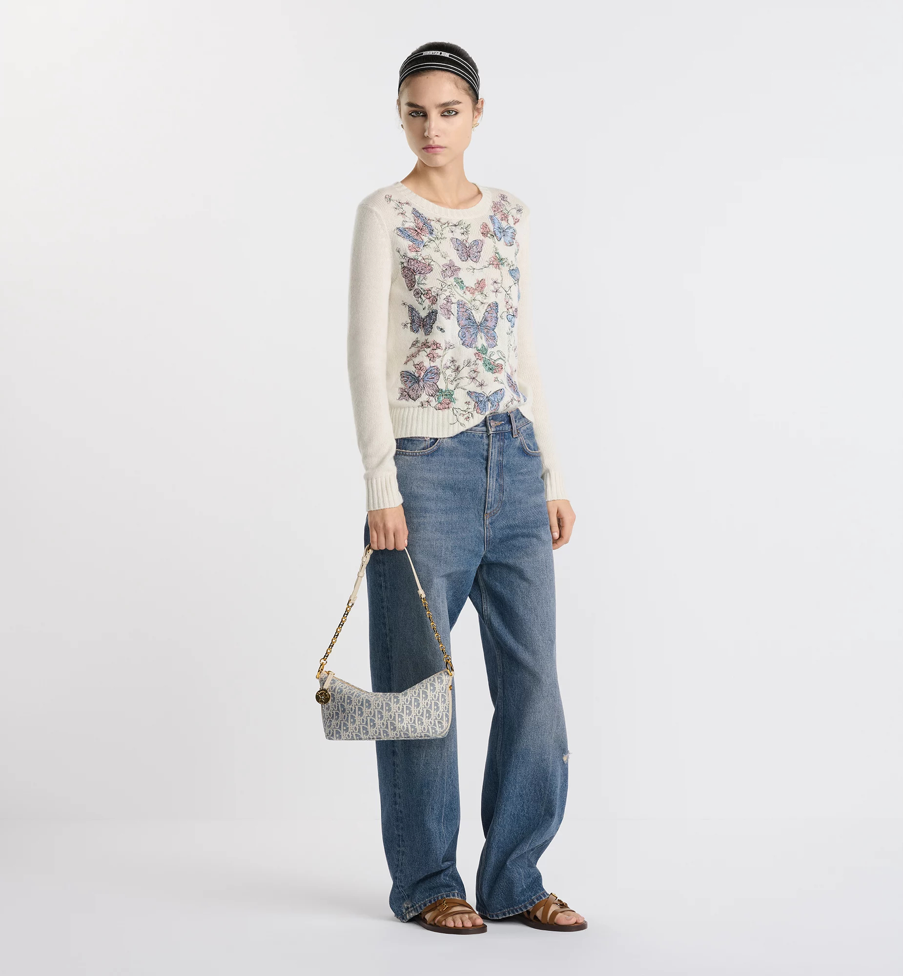 NIGO Dior Women's Diorstar Hobo With Chain Bag Star Logo Leather Tote Casual Solid Color Shoulder Bag Bags S3202UDFD_M925 #nigo81262