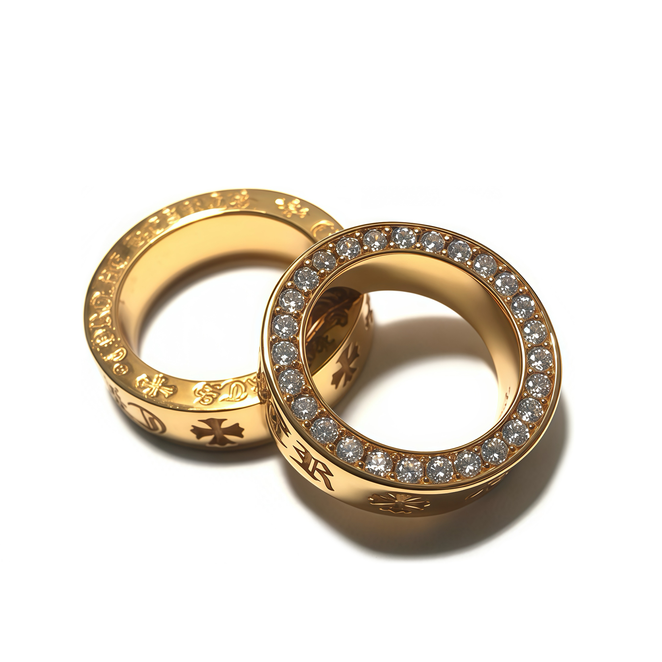 NIGO Chrome Hearts Men's Women's Vintage Cross Logo 24K Diamond Eternity Ring Jewellery Accessories #nigo81264