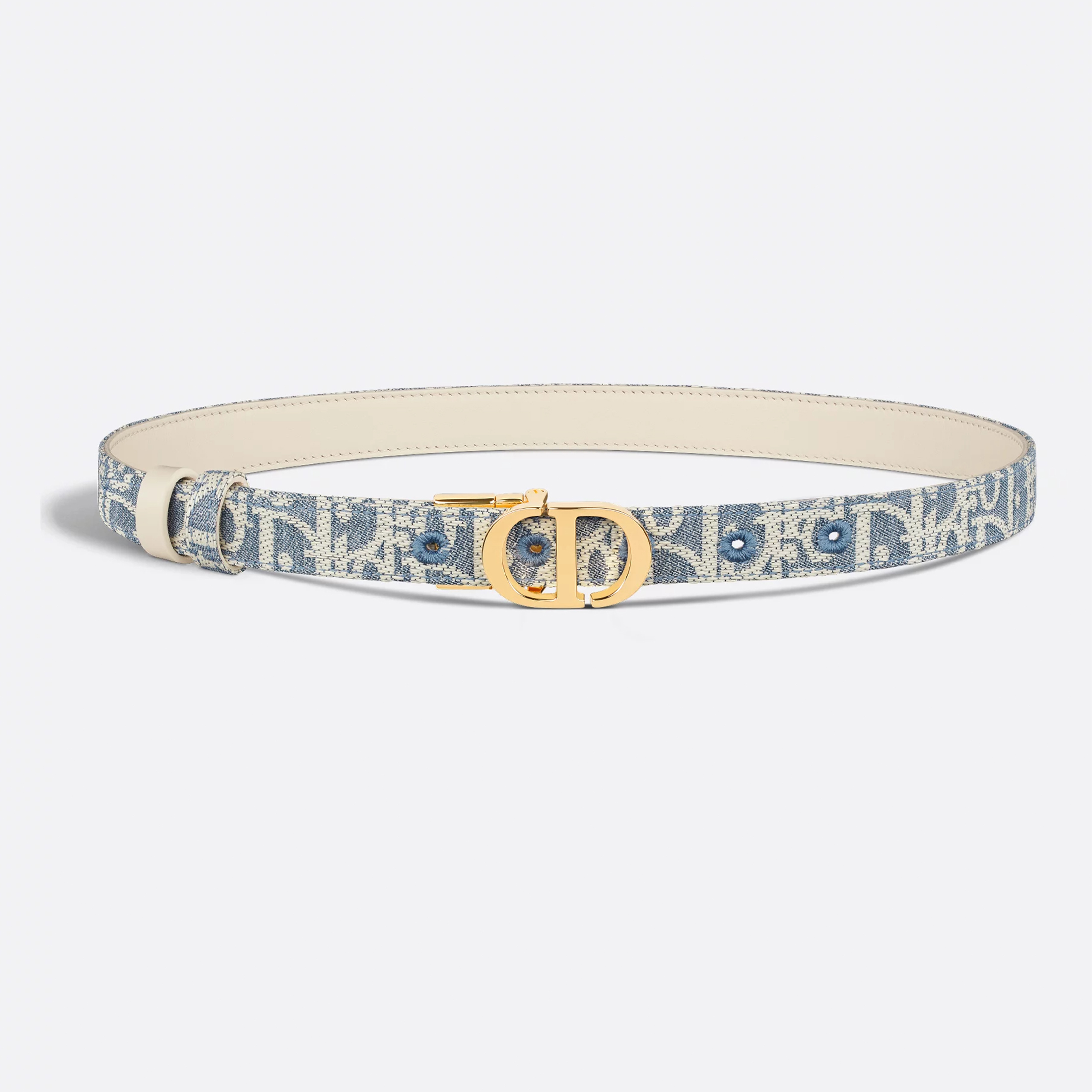 NIGO Dior 30 Montaigne Reversible Belt Women's Cowhide Stitching Logo Canvas Pattern Fashionable Versatile Width 3.5cm And 2cm   #nigo81239