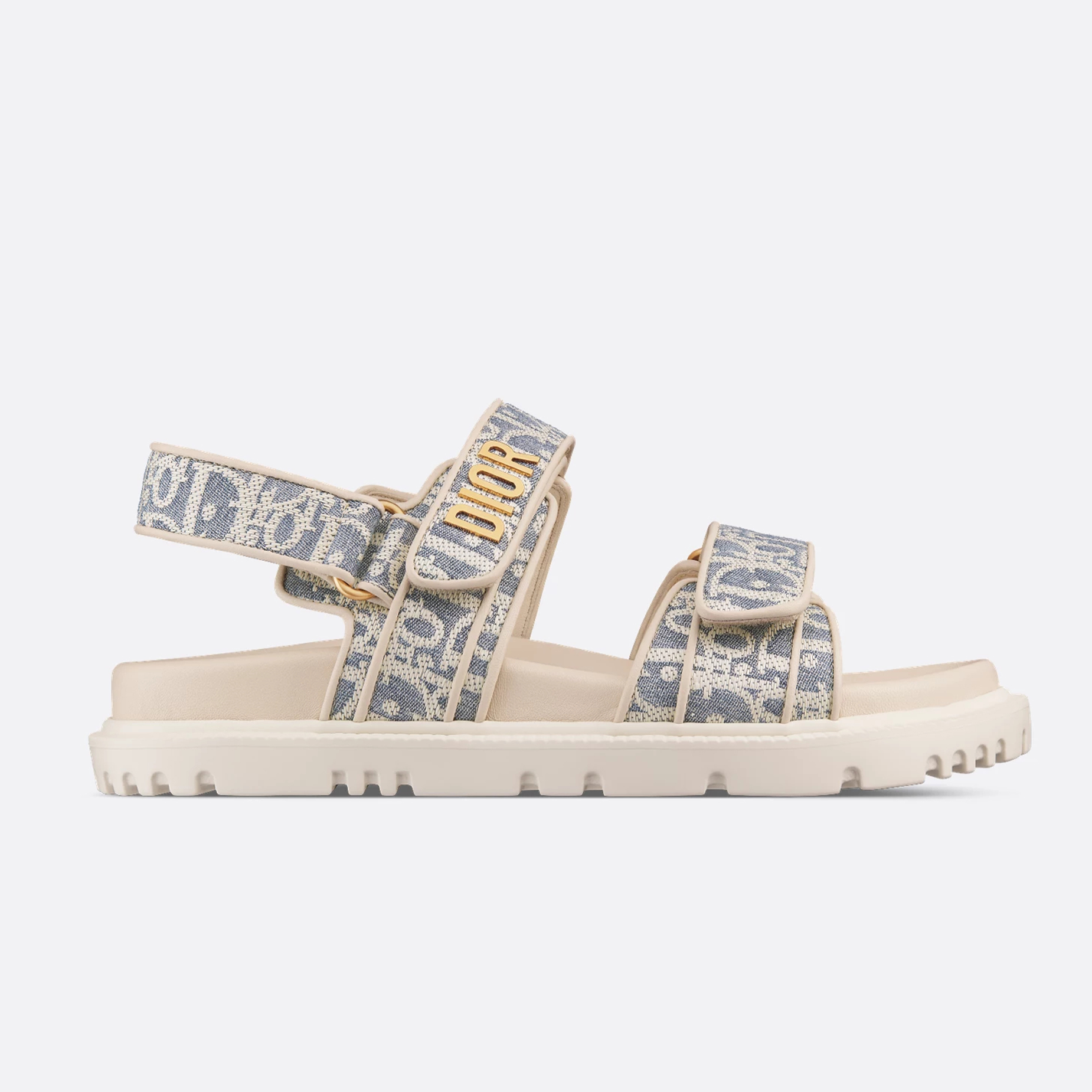 NIGO Dior Women's Summer Dioract Checkered Fabric Jacquard Round Head Velcro Solid Color Beach Sandals Casual Shoes #nigo81261