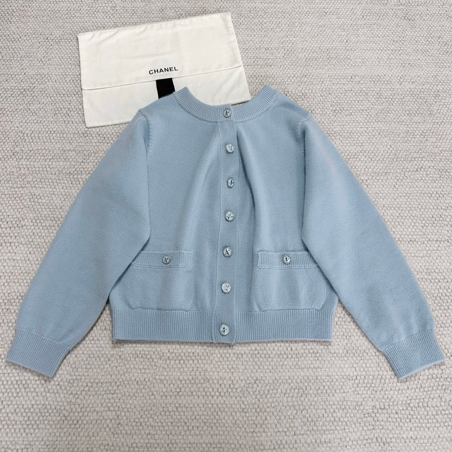 NIGO Chanel Women's Spring And Autumn Single-Breasted Solid Color Round Neck Long-Sleeved Cashmere Knit Cardigan Ngvp #nigo1763