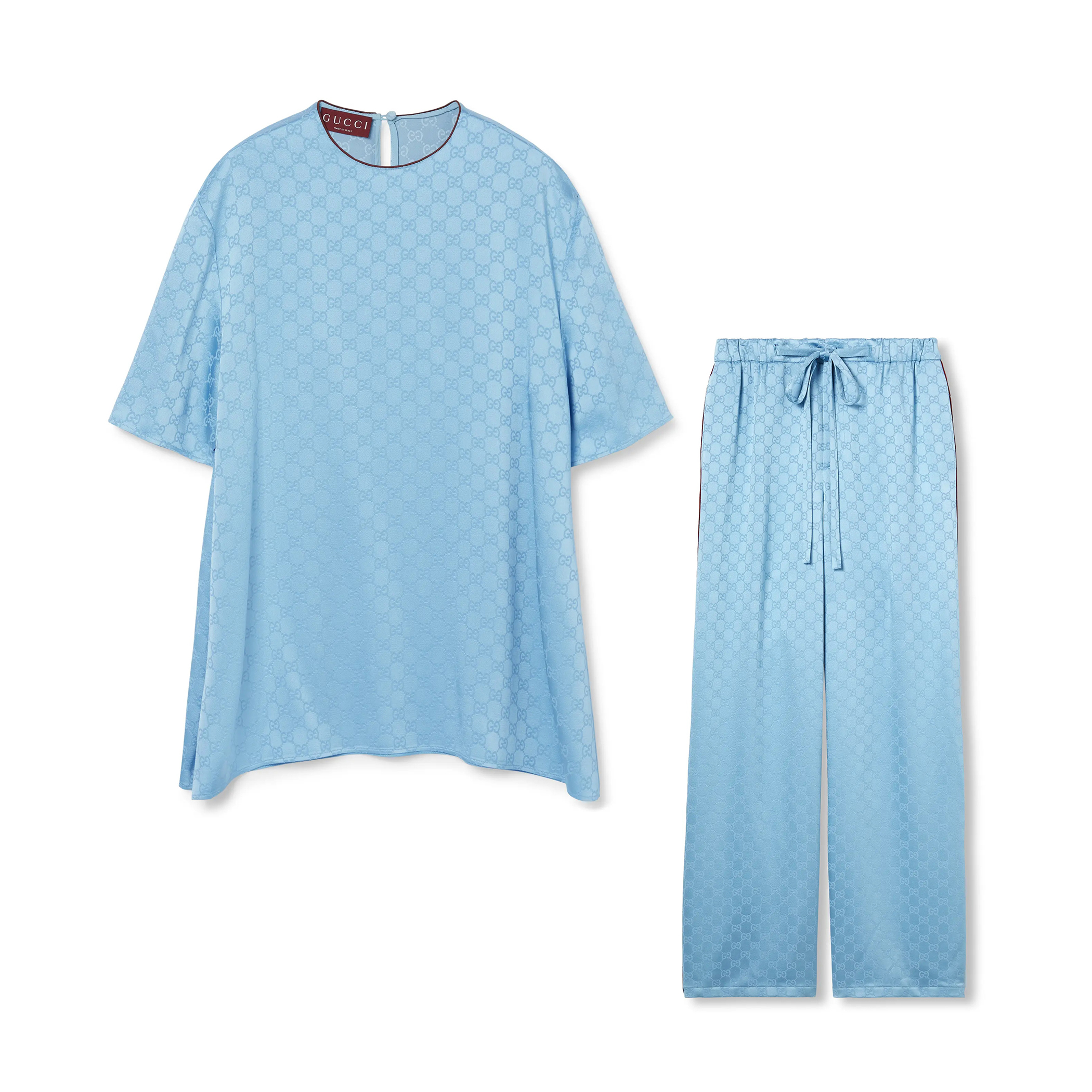 NIGO Gucci Women's Summer Solid Colour Letter Printed Acetate Loose Round Neck Short Sleeve T-Shirt Casual Tie Pants Set Suit #nigo76881