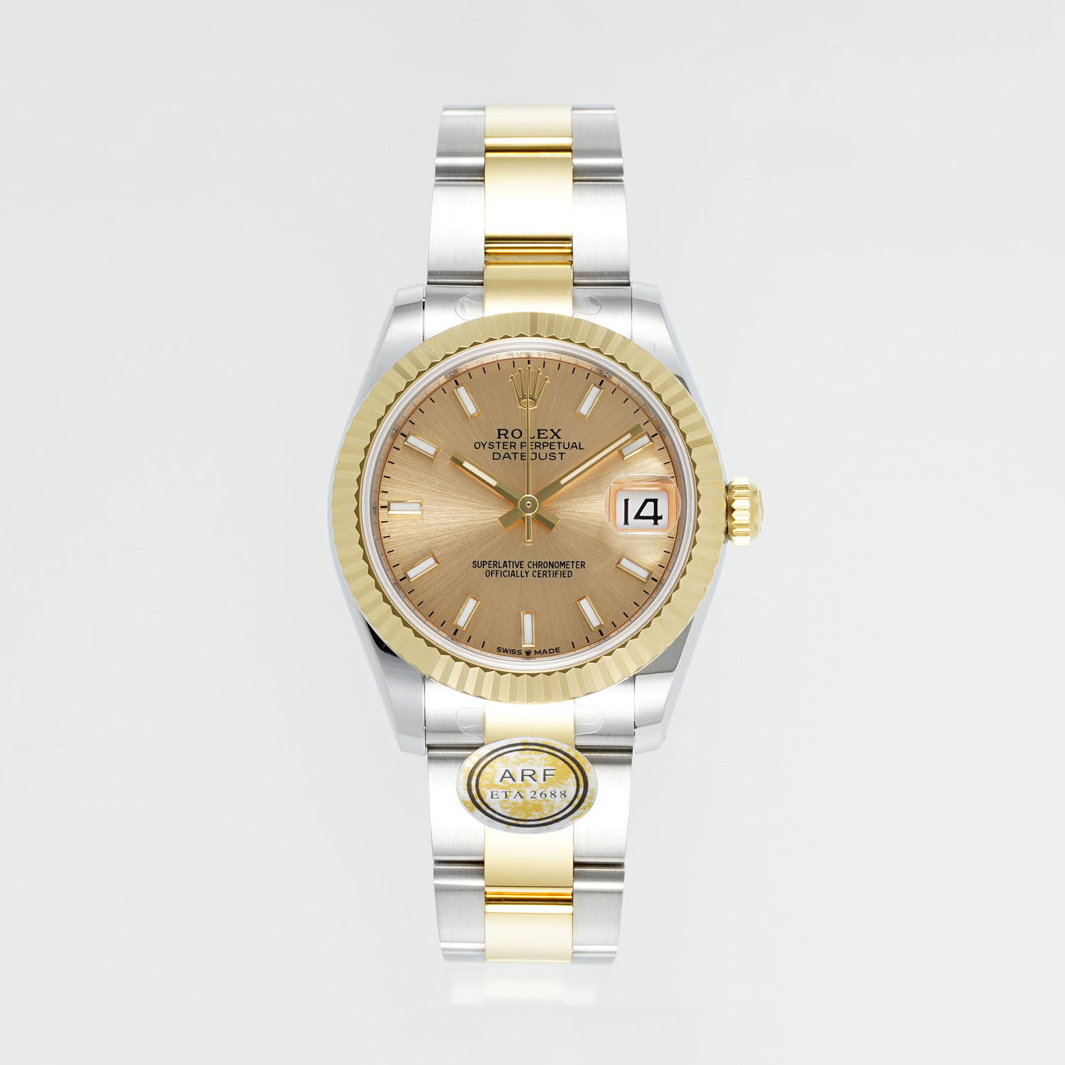 NIGO Rolex Men's 31mm Gold Dial Oyster Logbook Series Automatic Mechanical Movement 100m Water Resistant Watch (Please contact customer service for colour selection) #nigo76886