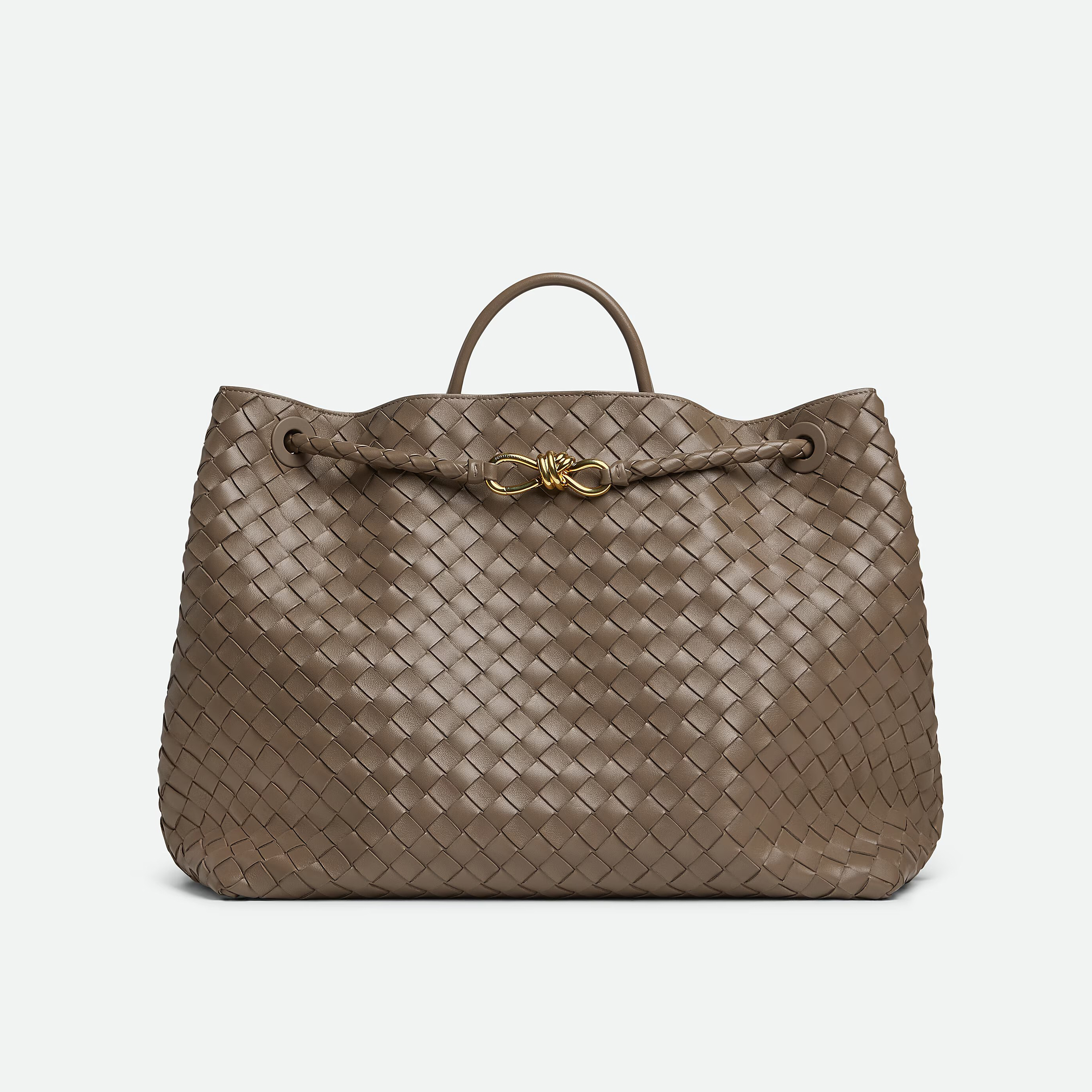 NIGO Bottega Veneta Large Andiamo Women's Woven Solid Color Magnetic Clasp Closure Sheepskin Tote Bag Bags #nigo76912