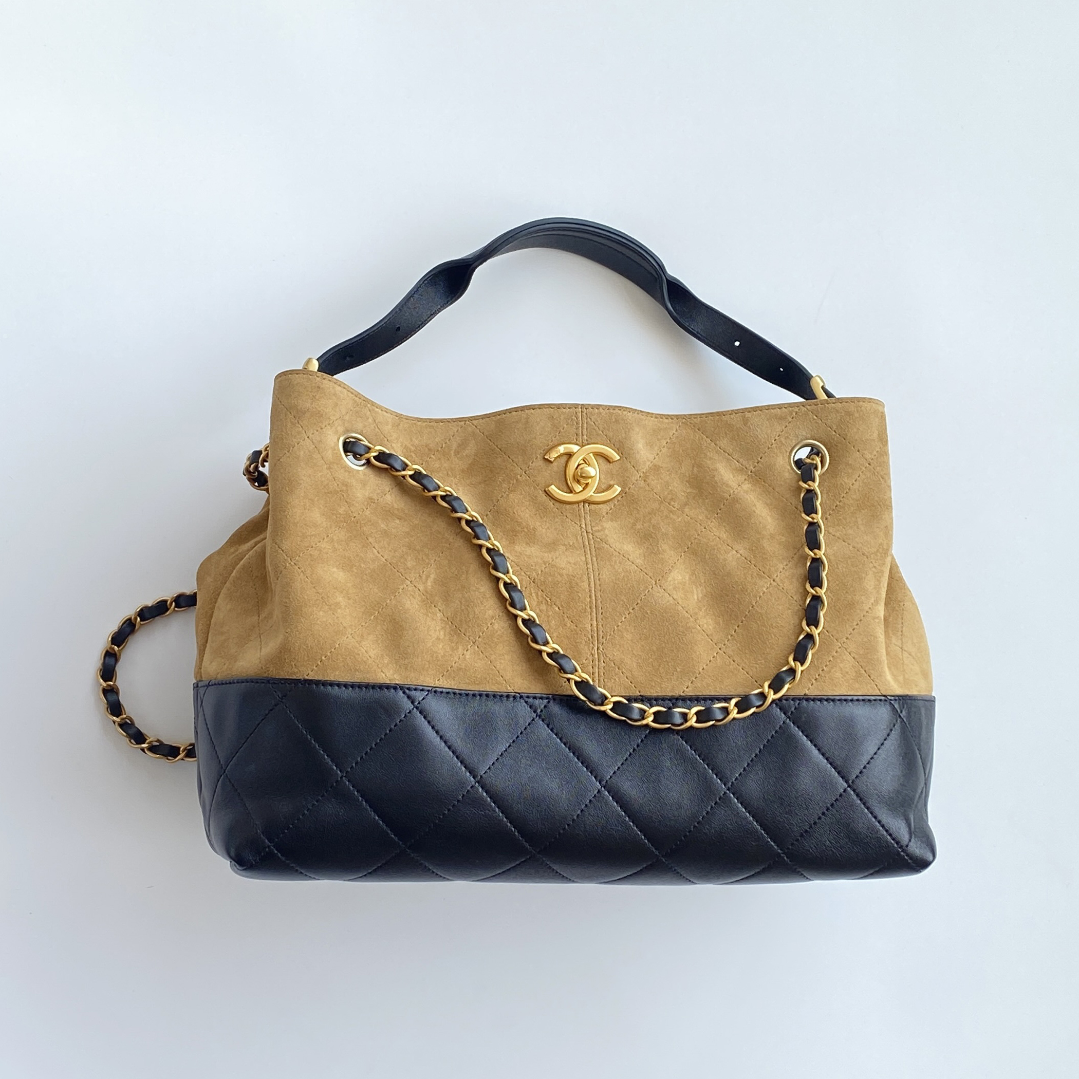 NIGO Chanel Women's Colour Blocking Suede Leather Patchwork Chain Shoulder Handbag Bag Bags #nigo76918