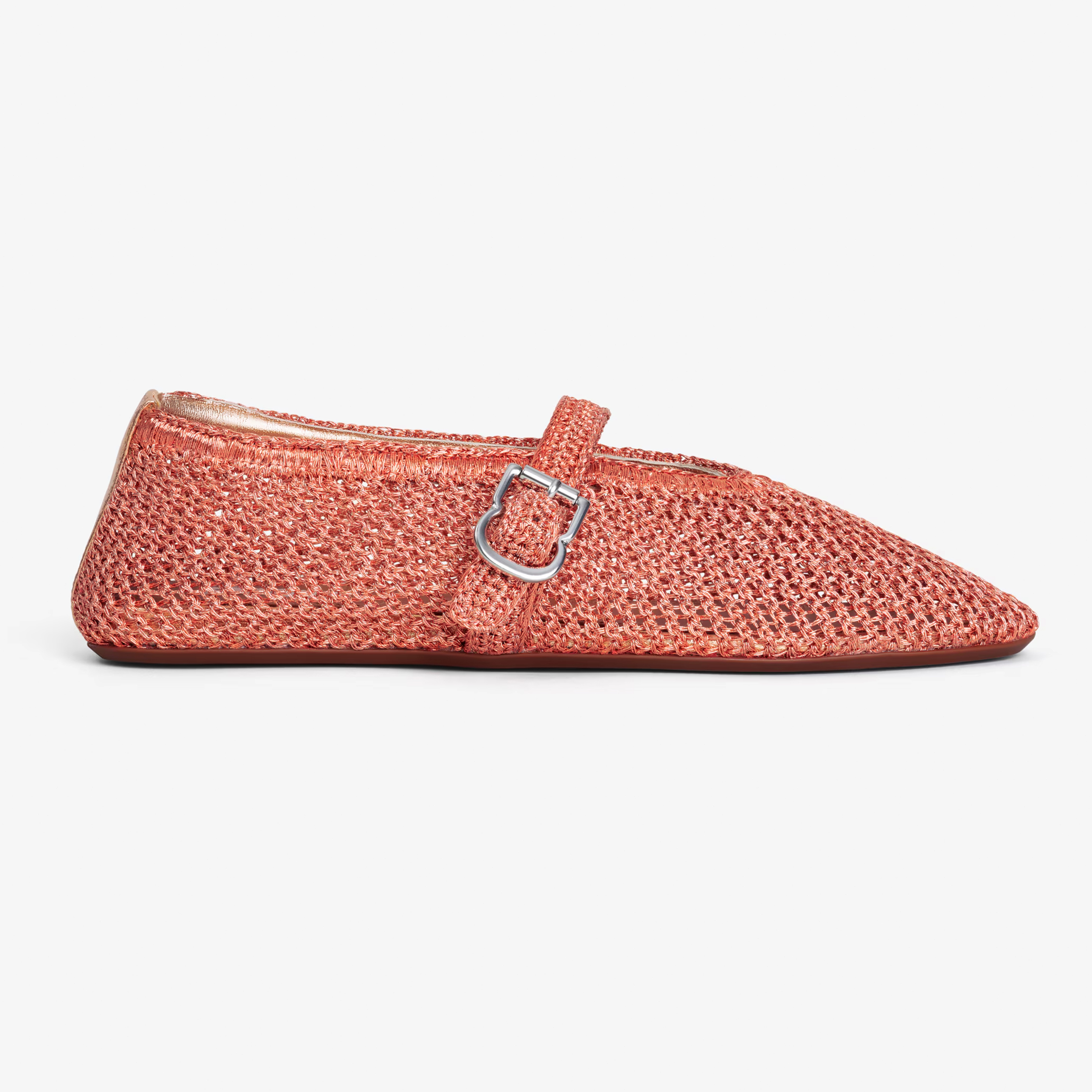 NIGO Alaia Ballet Flats In Knitted Lurex Women's Summer Solid Color Round Toe Fashion Modern Buckle Flats  Shoes Ngvp  #nigo1635