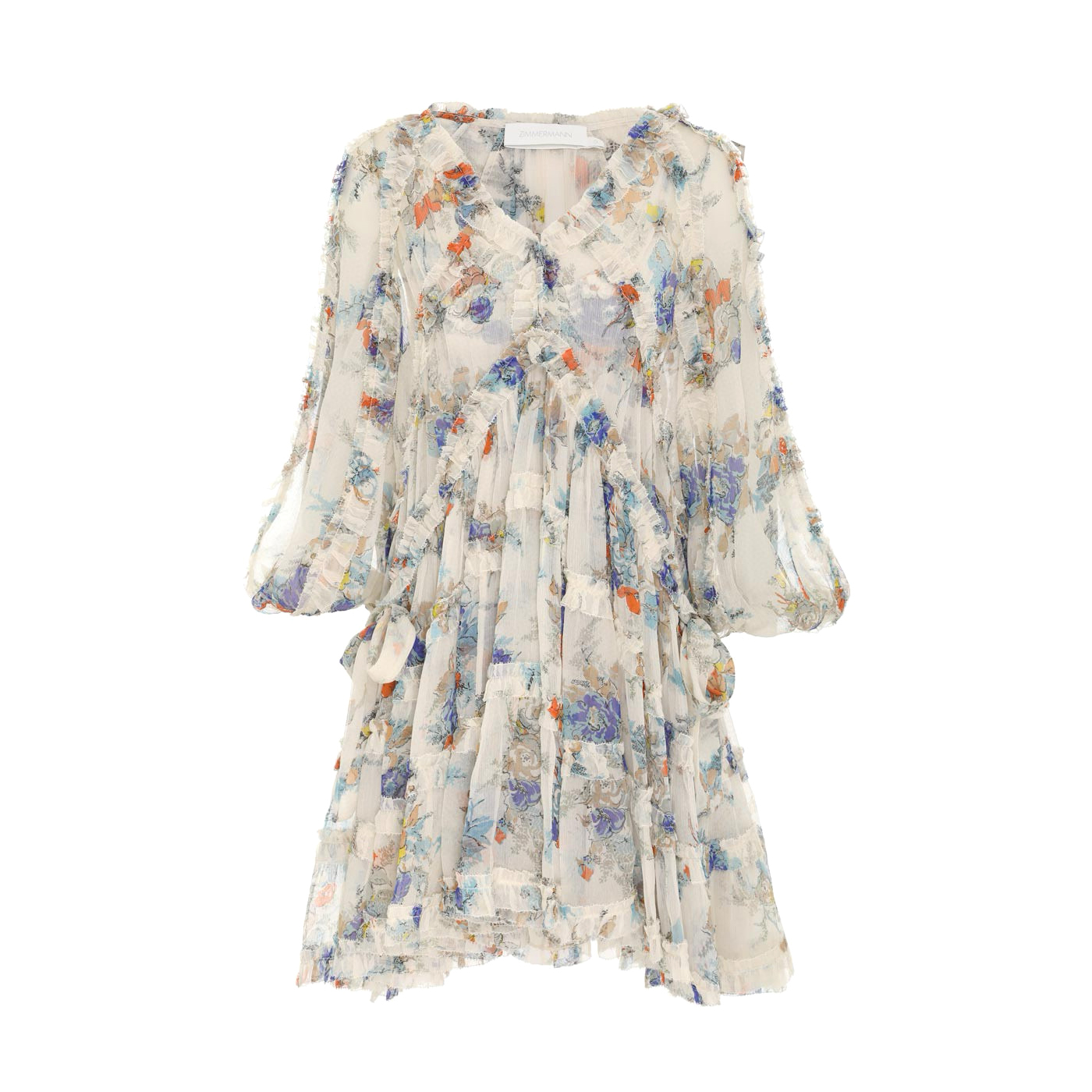 NIGO Zimmermann Women's Summer Floral Printed V-Neck Long Sleeve Dress With Camisole Top #nigo76913