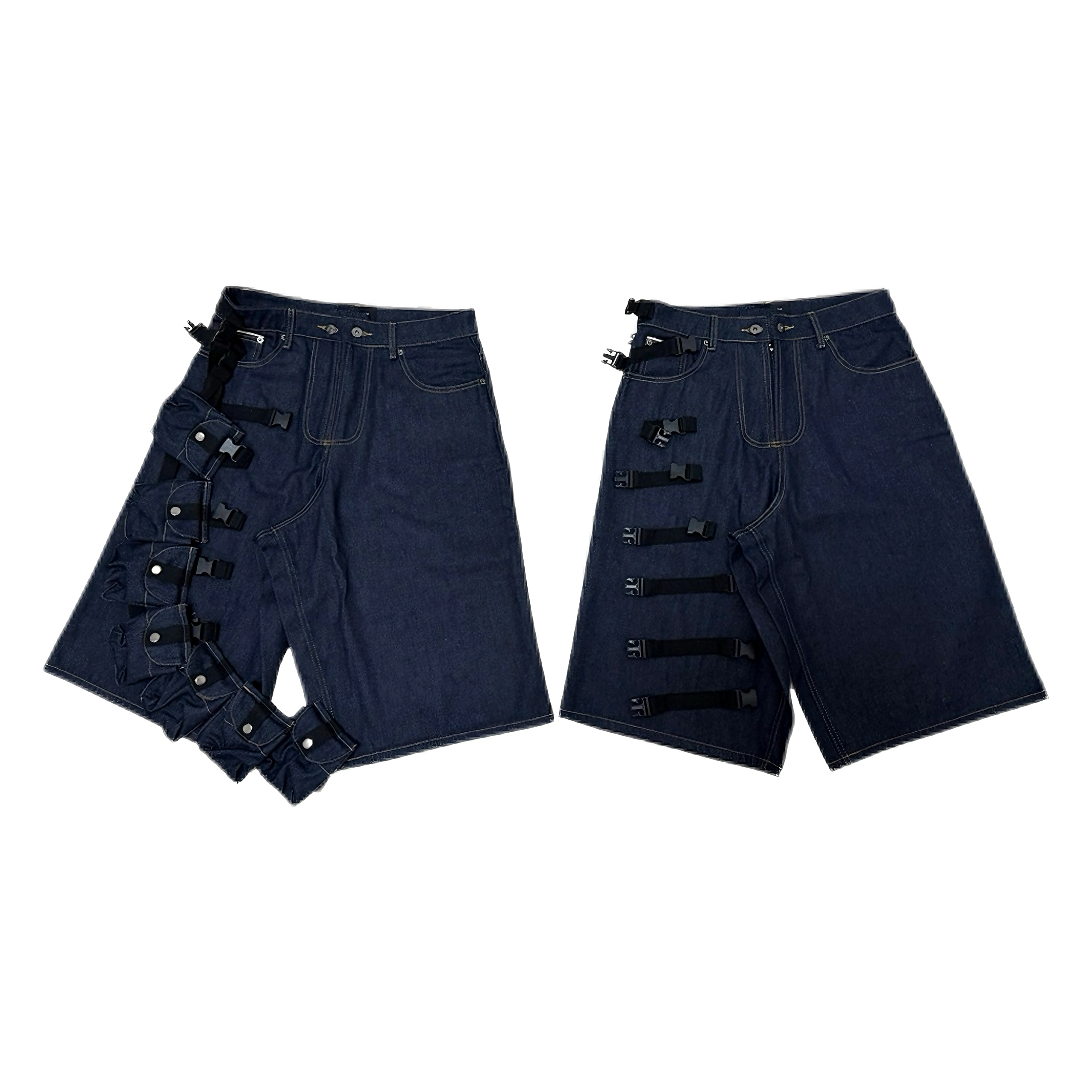 NIGO Opium Yvl Style Playboicarti The Same Men's Spring And Summer Vintage Original Cow Tactical Multi-functional Denim Shorts Fashion Casual Pants Ngvp #nigo1638