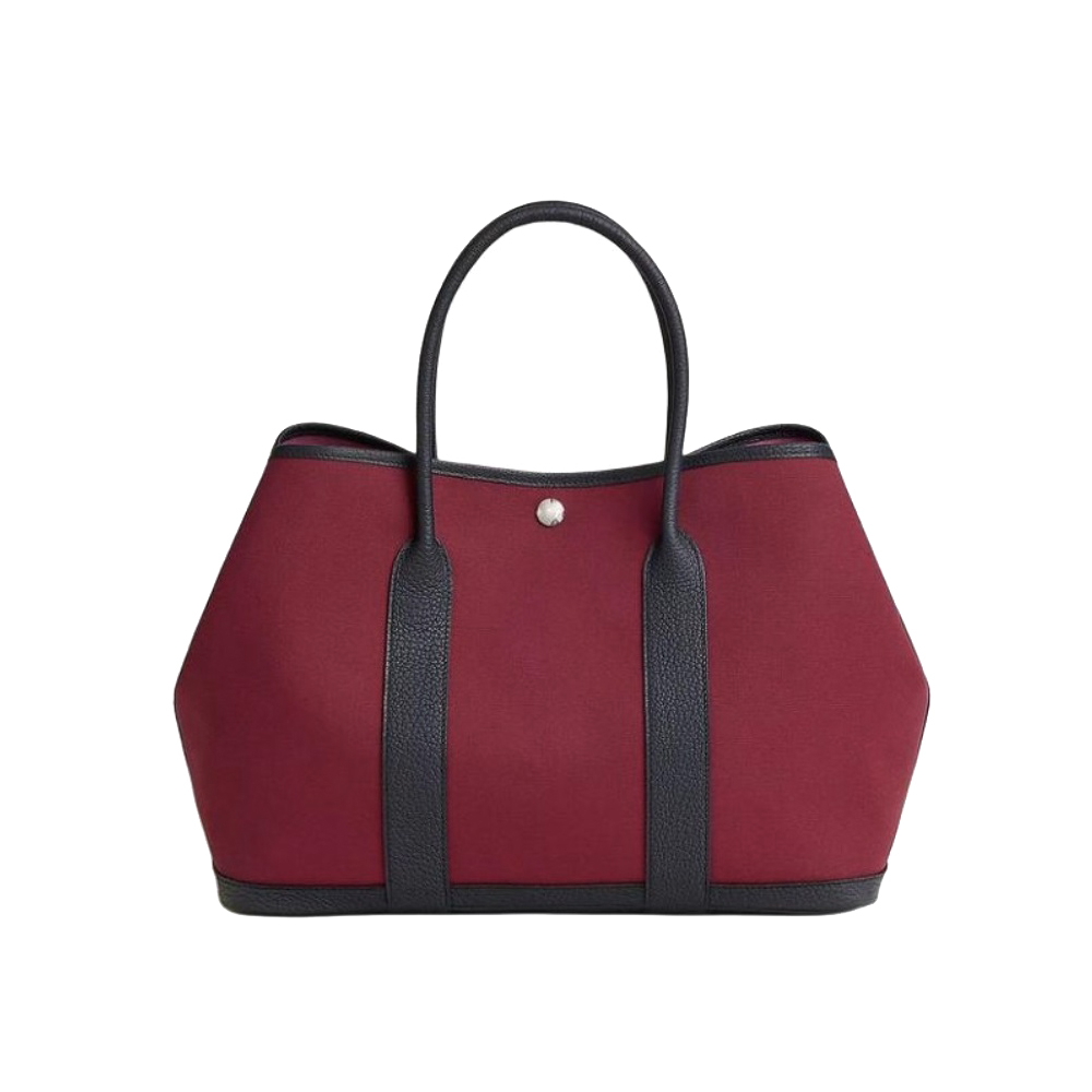 NIGO Hermes Garden Party 30 Women's Silver Buckle Colour Blocking Canvas and Calfskin Tote Bag Bags #nigo76891