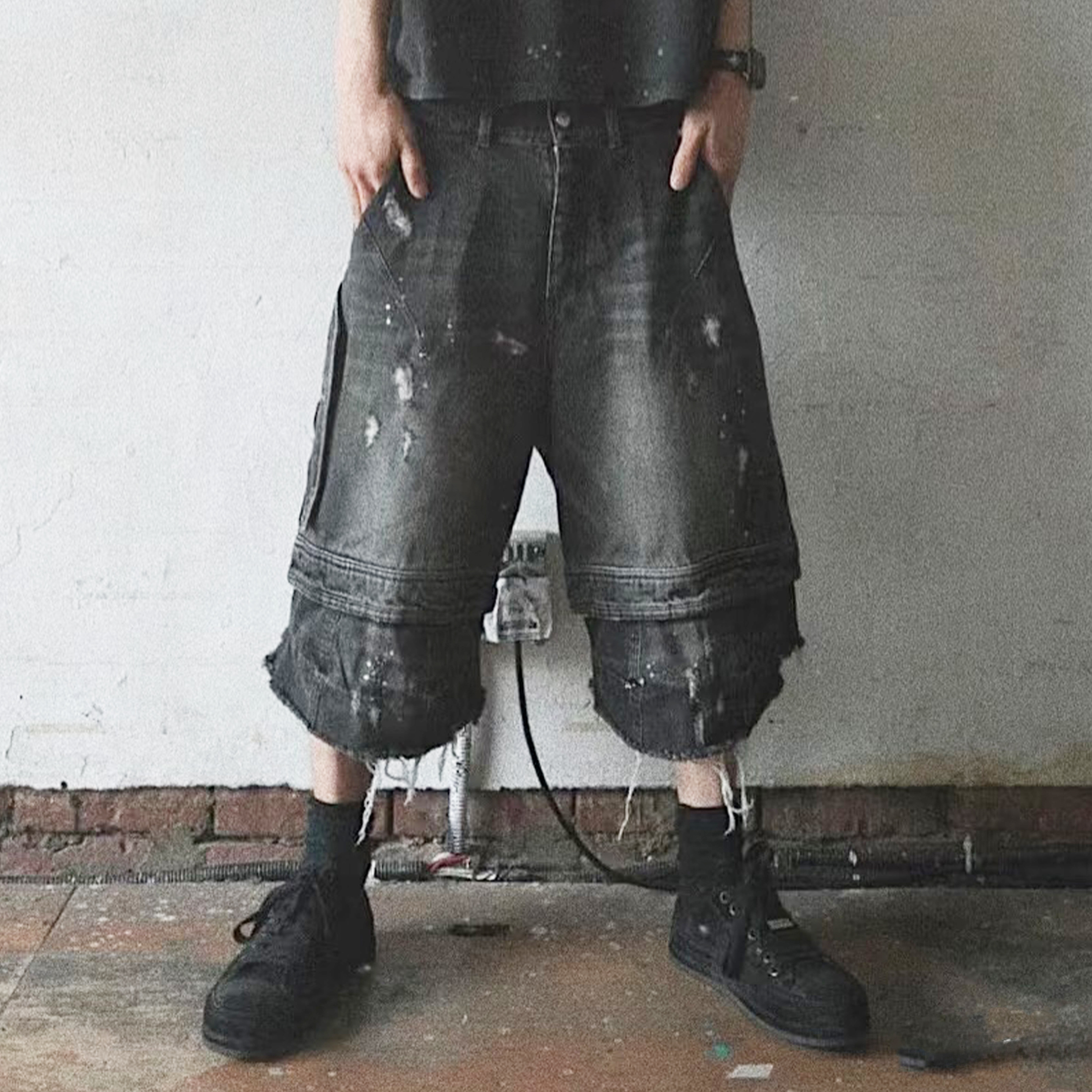 NIGO Far archive Men's Spring And Summer Retro Old Ink Splash Double Layer Shorts High Street Hip-hop Trend Casual Pants Ngvp #nigo1637