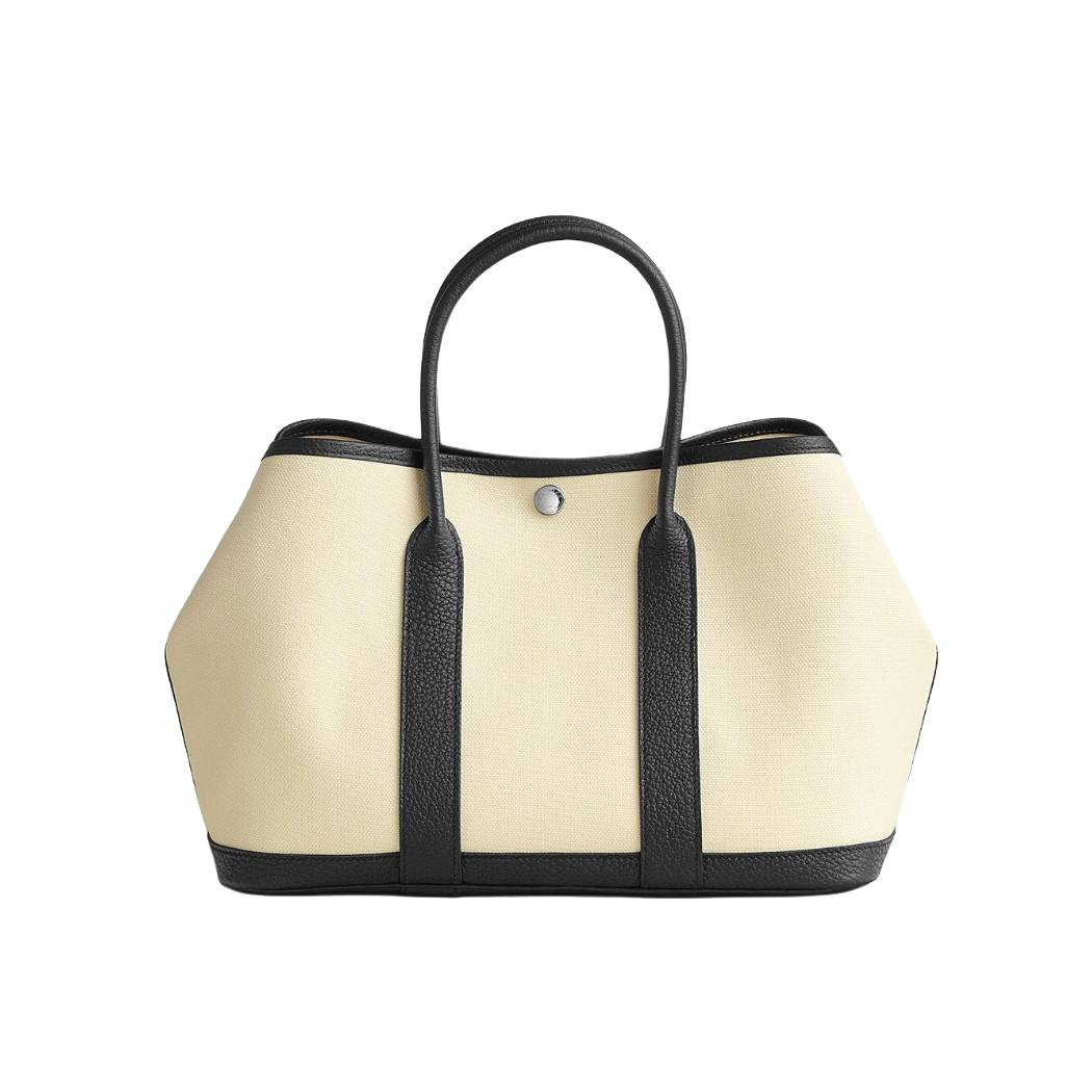 NIGO Hermes Garden Party 30 Women's Silver Buckle Colour Blocking Canvas and Calfskin Tote Bag Bags #nigo76891