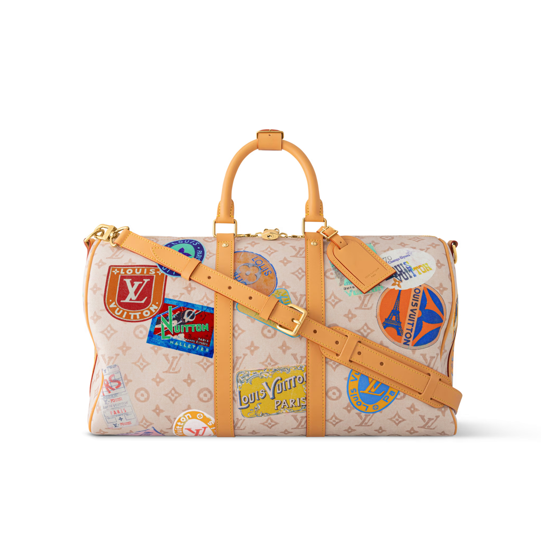 NIGO Louis Vuitton Keepall Bandoulière 50 Men's Detachable Adjustable Shoulder Strap Zipper Closure Canvas with Leather Shoulder Slanting Tote Travel Bag Bags #nigo76935