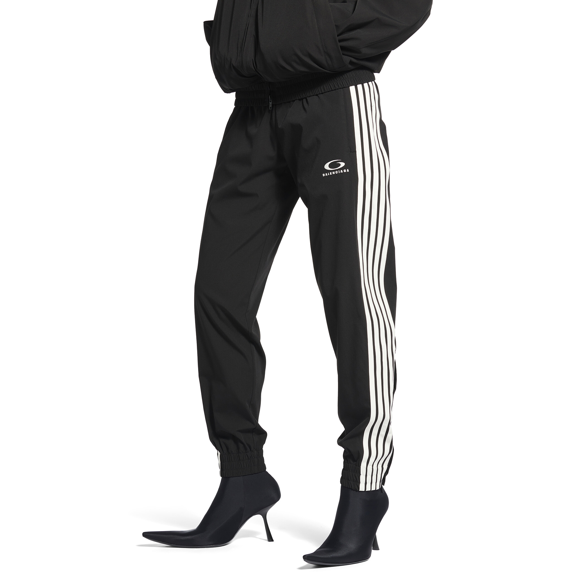 NIGO Balenciaga Women's Spring Summer Black and White Embroidery Letter Print Elastic Waist Casual Pants #nigo76925