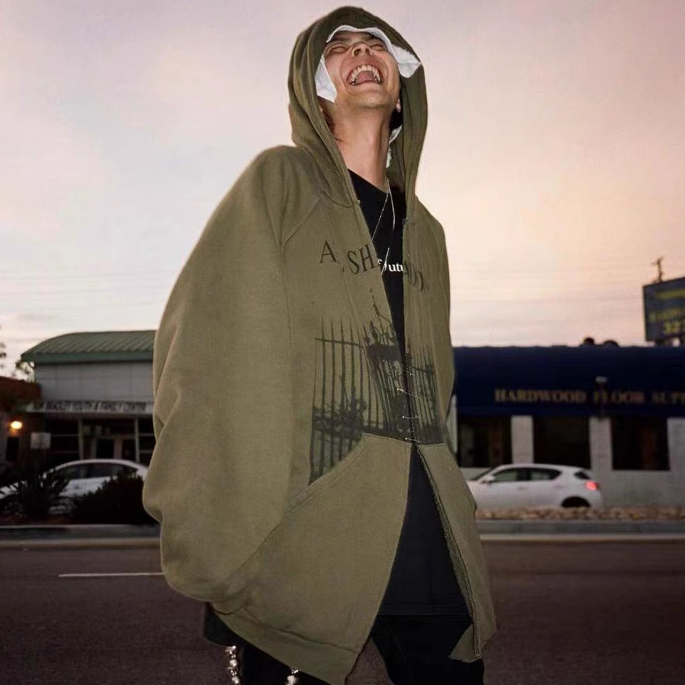 NIGO Raf Simons Men's Women's Vintage Loose Cardigan Sweatshirt Letter Printed High Street Trend Hooded Sweatshirt Jacket Ngvp #nigo1629