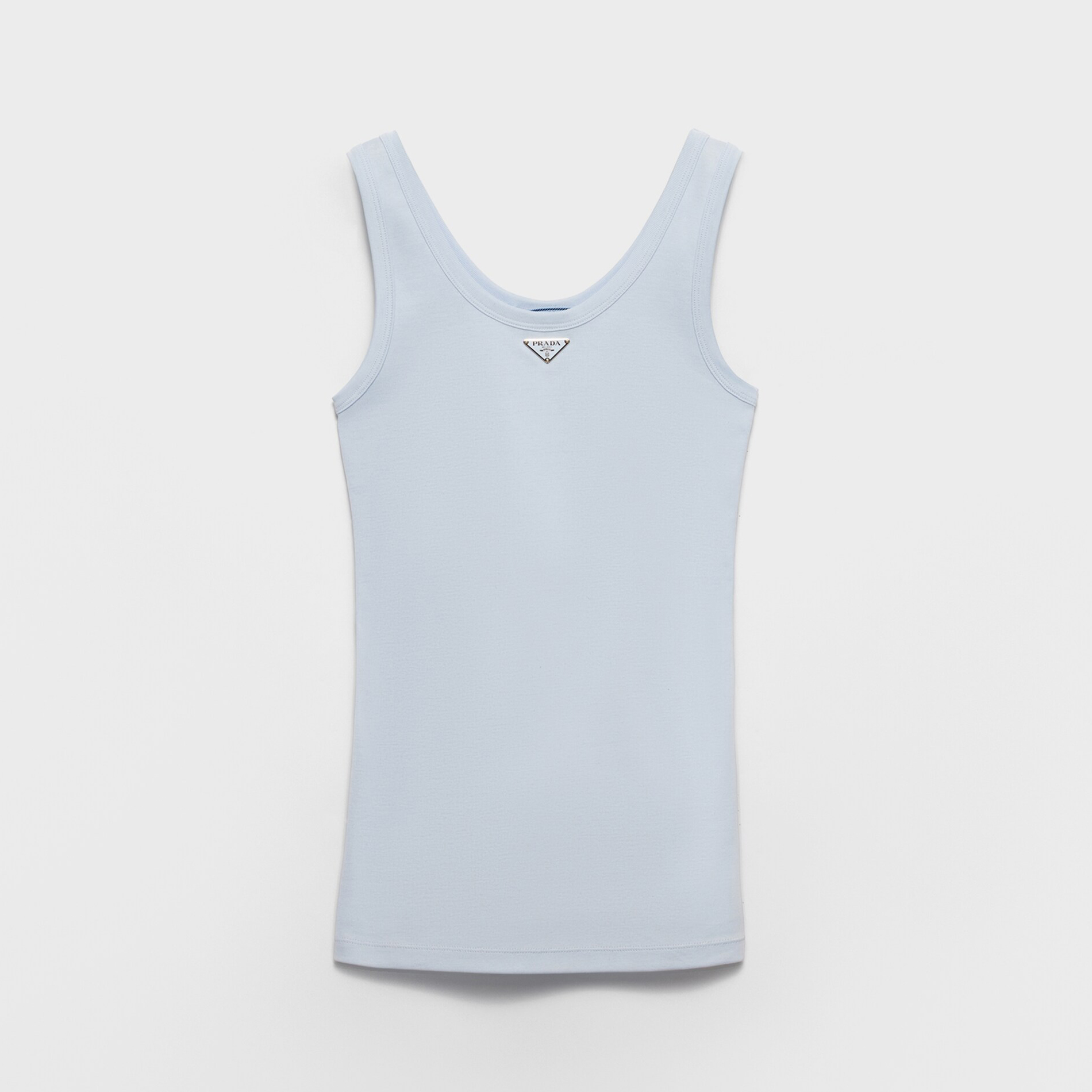 NIGO Prada Women's Summer Solid Color Metal Triangle Logo Logo Cotton Camisole Tank Top #nigo76928