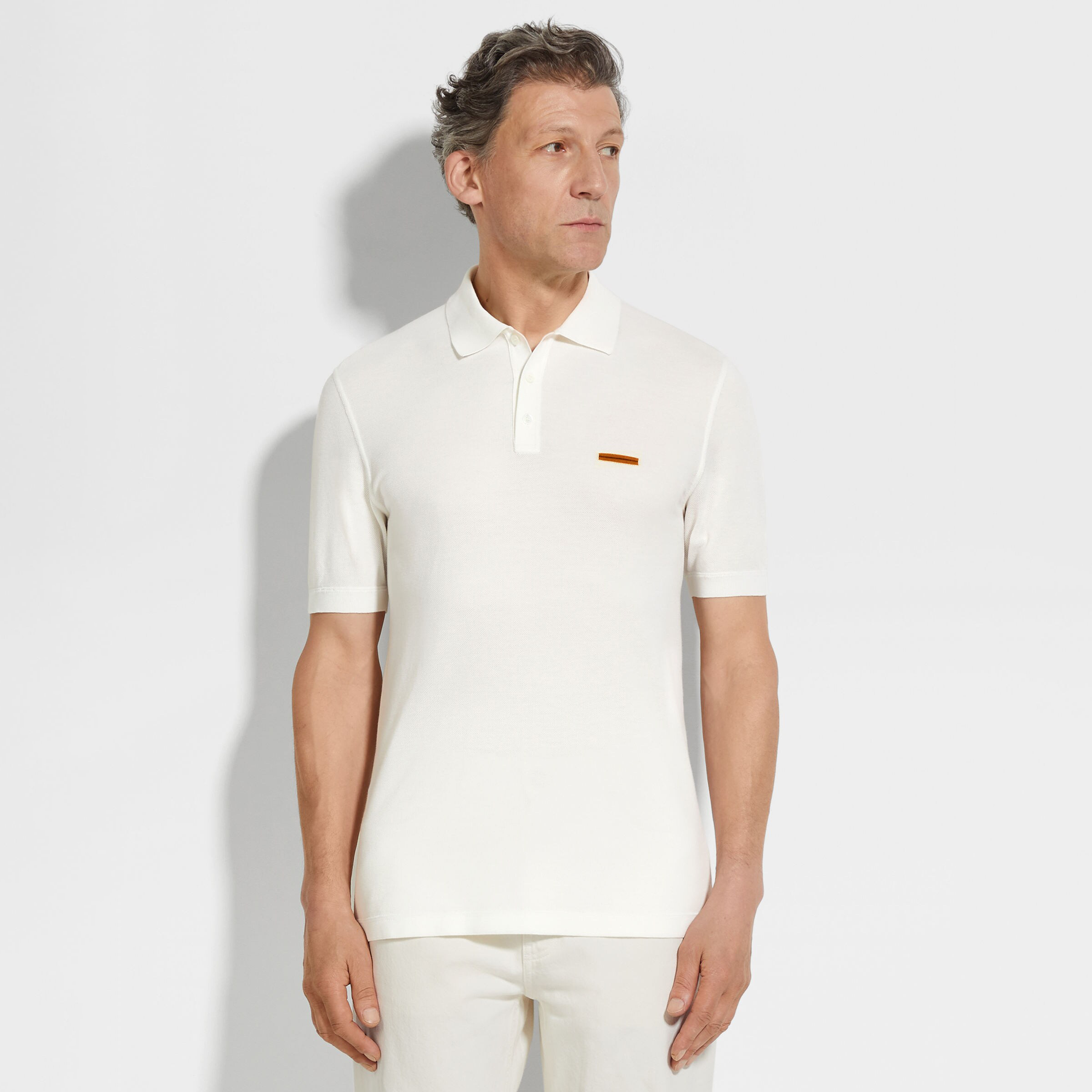 NIGO Ermenegildo Zegna Men's Summer Solid Color Breathable Beaded Cotton Fabric Polo Neck Short Sleeve T-Shirt #nigo76929