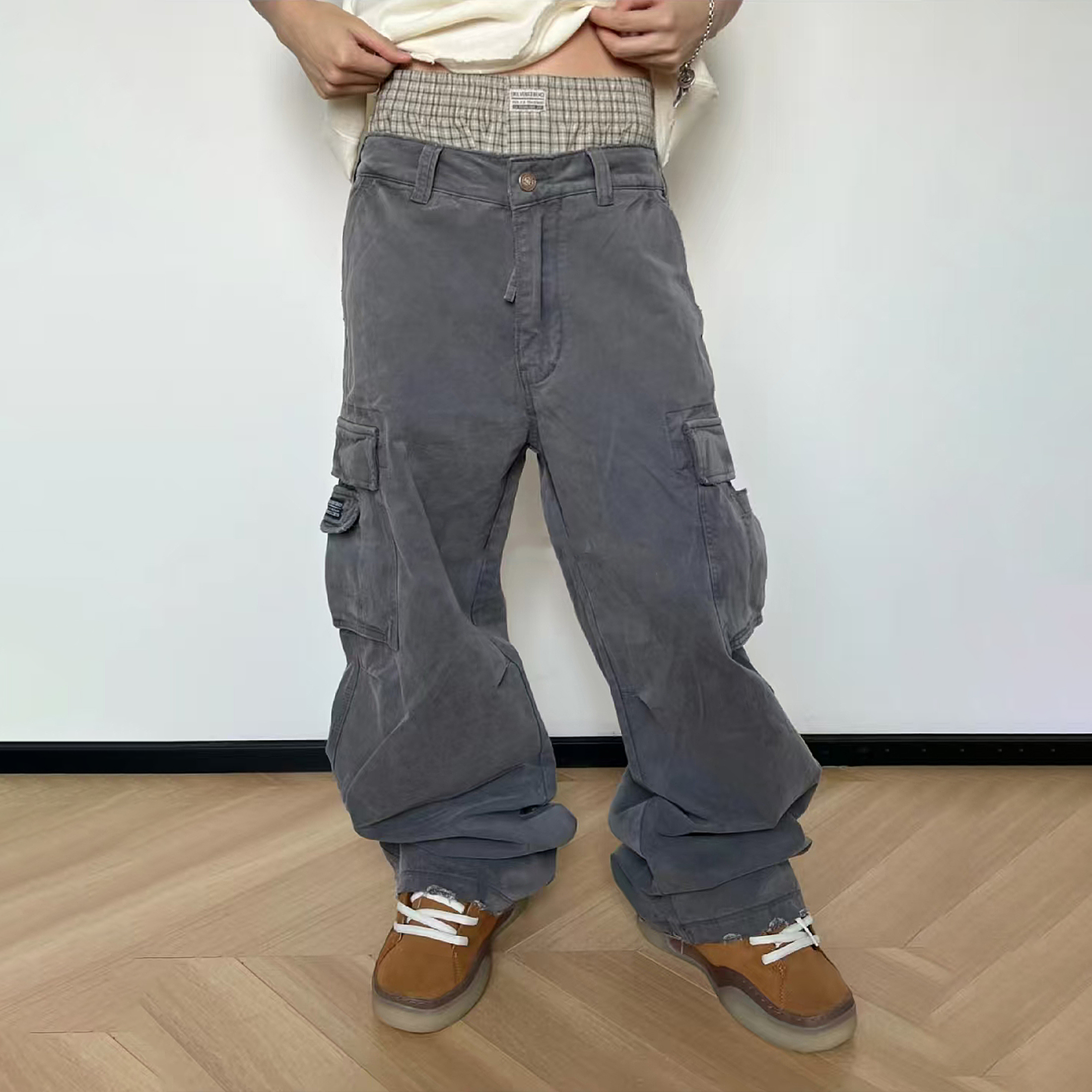 NIGO ERL Eli Russell Linnetz Men's Spring And Summer Washed Vintage American Vintage Wide Leg Loose Casual Workwear Gray Pants Straight Leg Wide Jeans Ngvp #nigo1631