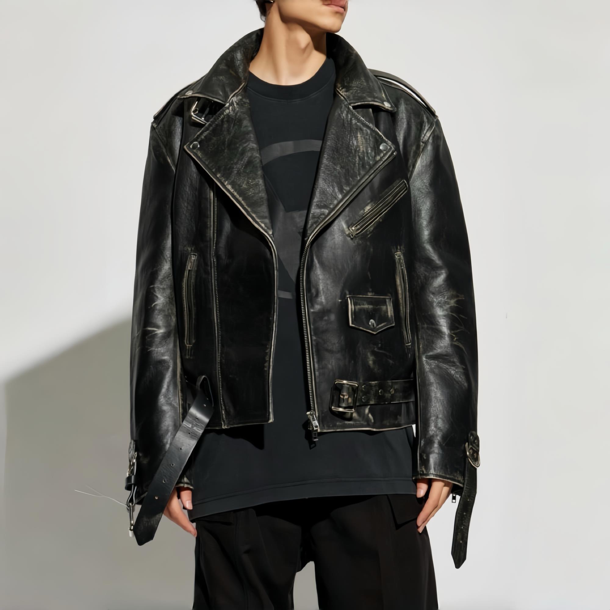 NIGO Vetements Women's Autumn and Winter Solid Colour Leather Slant Zip Long Sleeve Cotton Coat Jacket #nigo76938