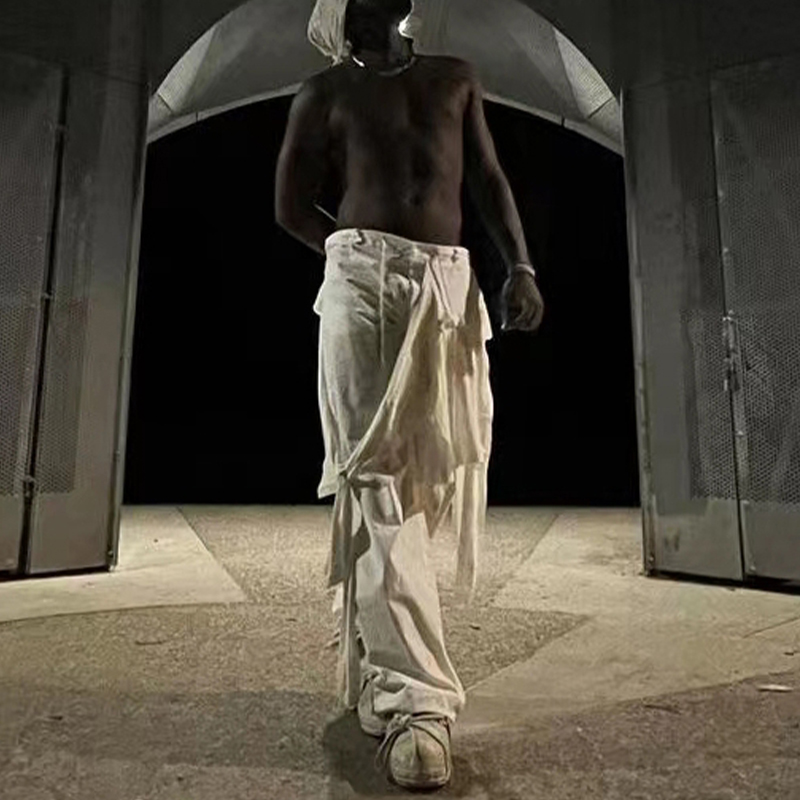 NIGO Raf Simons Men's Four Seasons Solid Color Splicing Do Old Loose Wide-Leg Pants Cotton Casual Straight Pants Ngvp #nigo1664