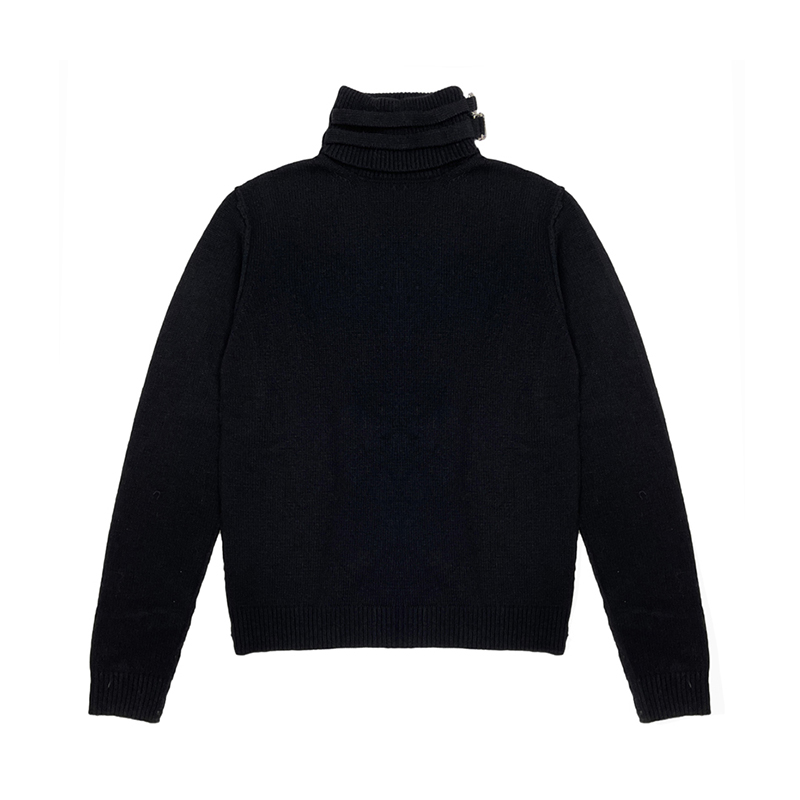 NIGO Raf Simons Men's Women's Autumn And Winter Slim Knit High Neckline Tie Buckle Casual Solid Color Long Sleeve Sweater Ngvp #nigo1665