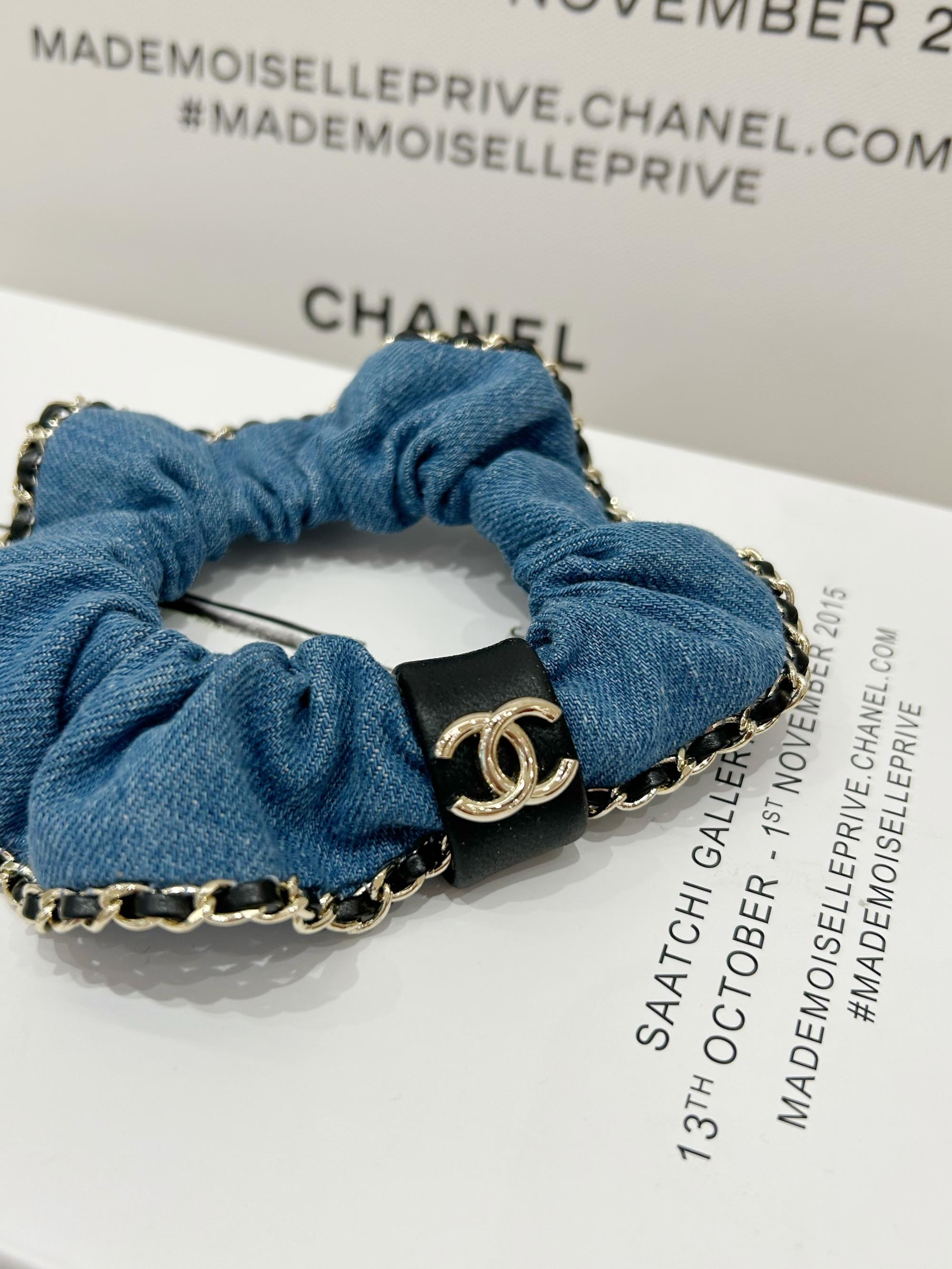 NIGO Chanel Women's Solid Denim Chain Sidekick Hair Bands Headbands Accessories #nigo76952