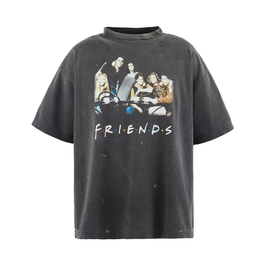 NIGO Saint Michael x Friends Men's Summer Character Printed Cotton Aged Round Neck Short Sleeve T-Shirt Ngvp #nigo1662