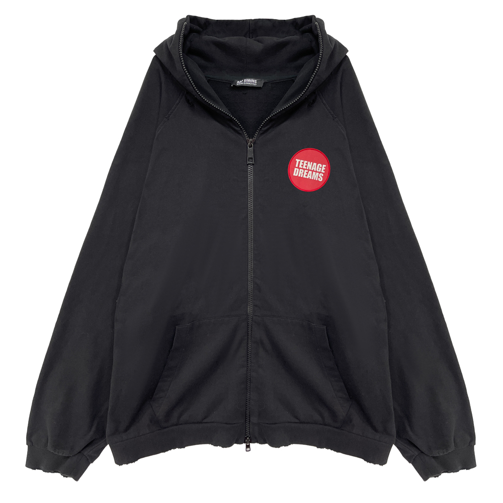 NIGO Raf Simons Men's Spring And Autumn Badge Sunflower Motorcycle Printing Loose Hole Breaking Sweatshirt Jacket High Street Fashion Zipper Sweatshirt Jacket Ngvp #nigo1643